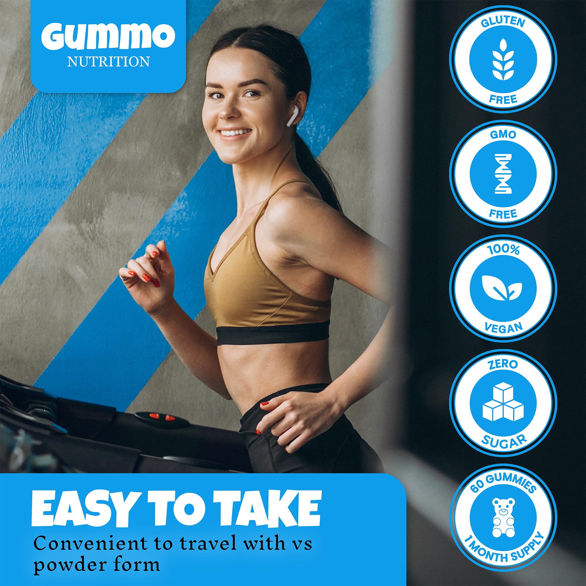 Creatine Monohydrate Gummies 4000mg for Men & Women - 60 Chewable Creatine GUMMO NUTRITION Au supplements
