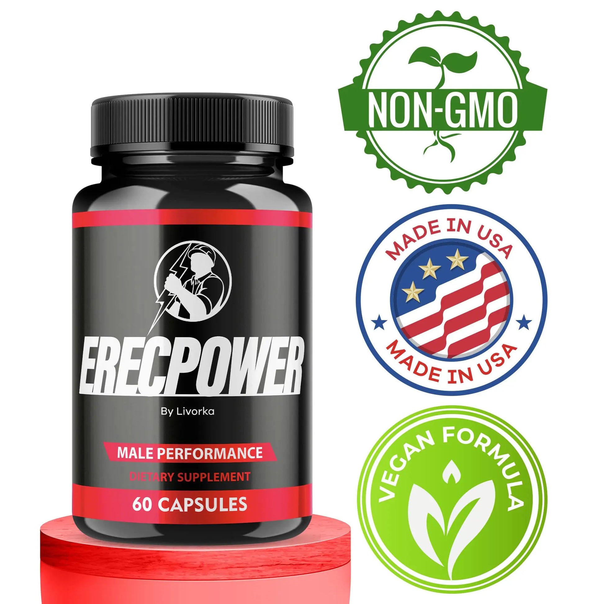 LIVORKA Erecpower Multivitamin Male Performance Capsules for Mens Health, Advanced Formula - 300 Capsules (5 Month Supply) - Pack of 5 LIVORKA Au supplements