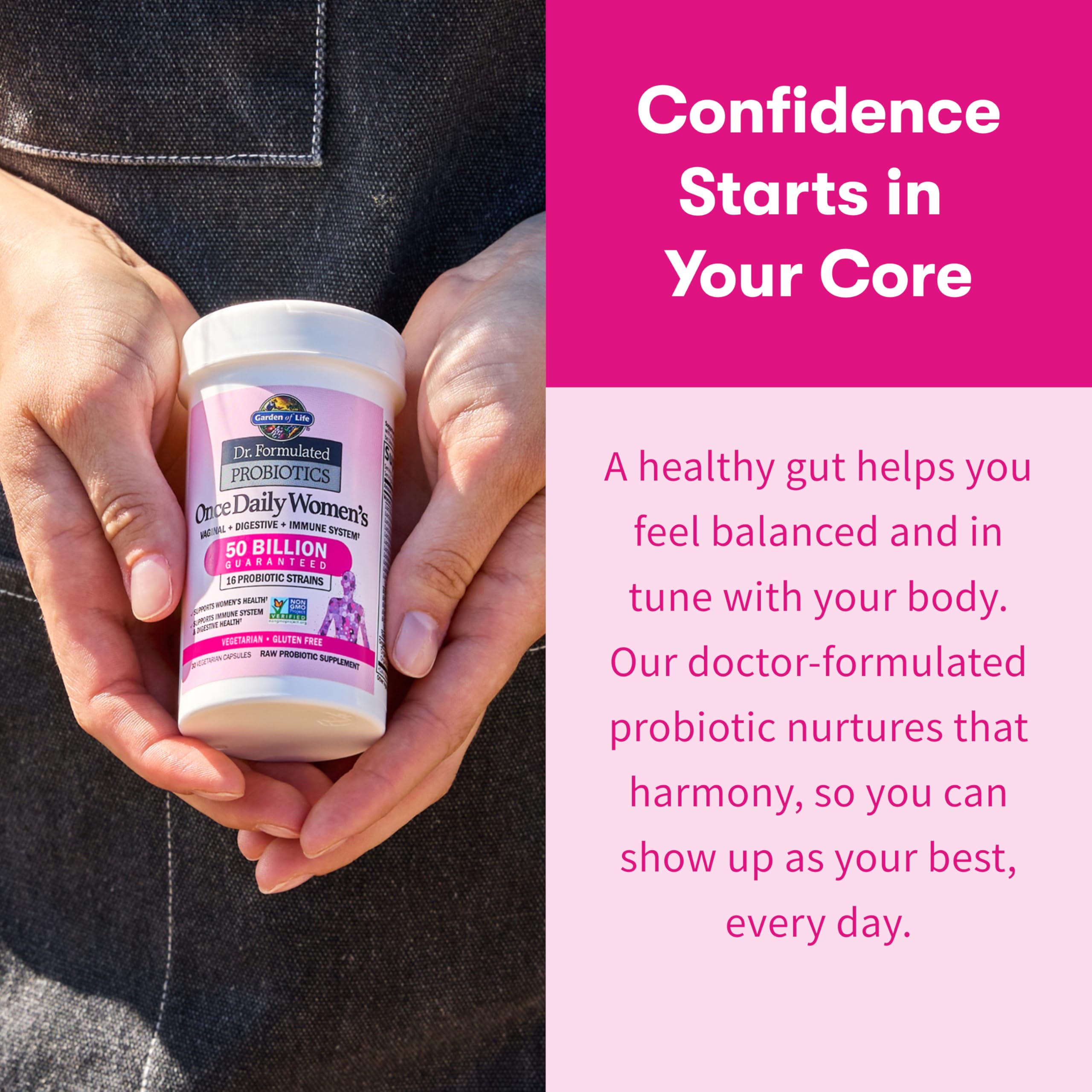 Garden of Life Once Daily Dr. Formulated Probiotics for Women 50 Billion CFU 16 Probiotic Strains with Organic Prebiotics for Digestive, Vaginal & Immune Health, Dairy Free, Shelf Stable 30 Capsules Garden of Life Au supplements