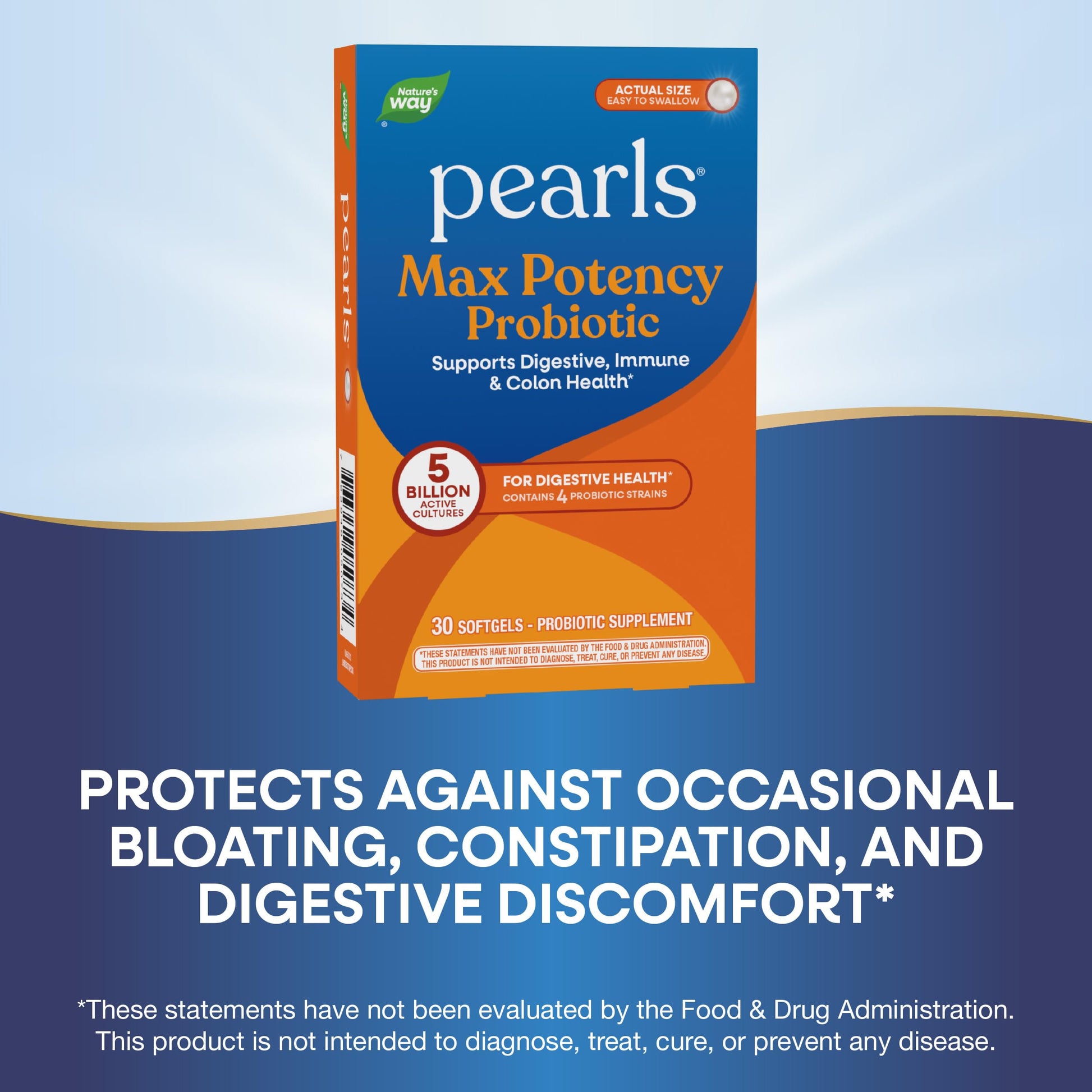 Nature's Way Pearls Max Potency Probiotic for Men and Women, Supports Digestive, Immune, Colon Health*, 5 Billion Live Cultures, No Refrigeration Required, 30 Softgels Nature's Way Au supplements