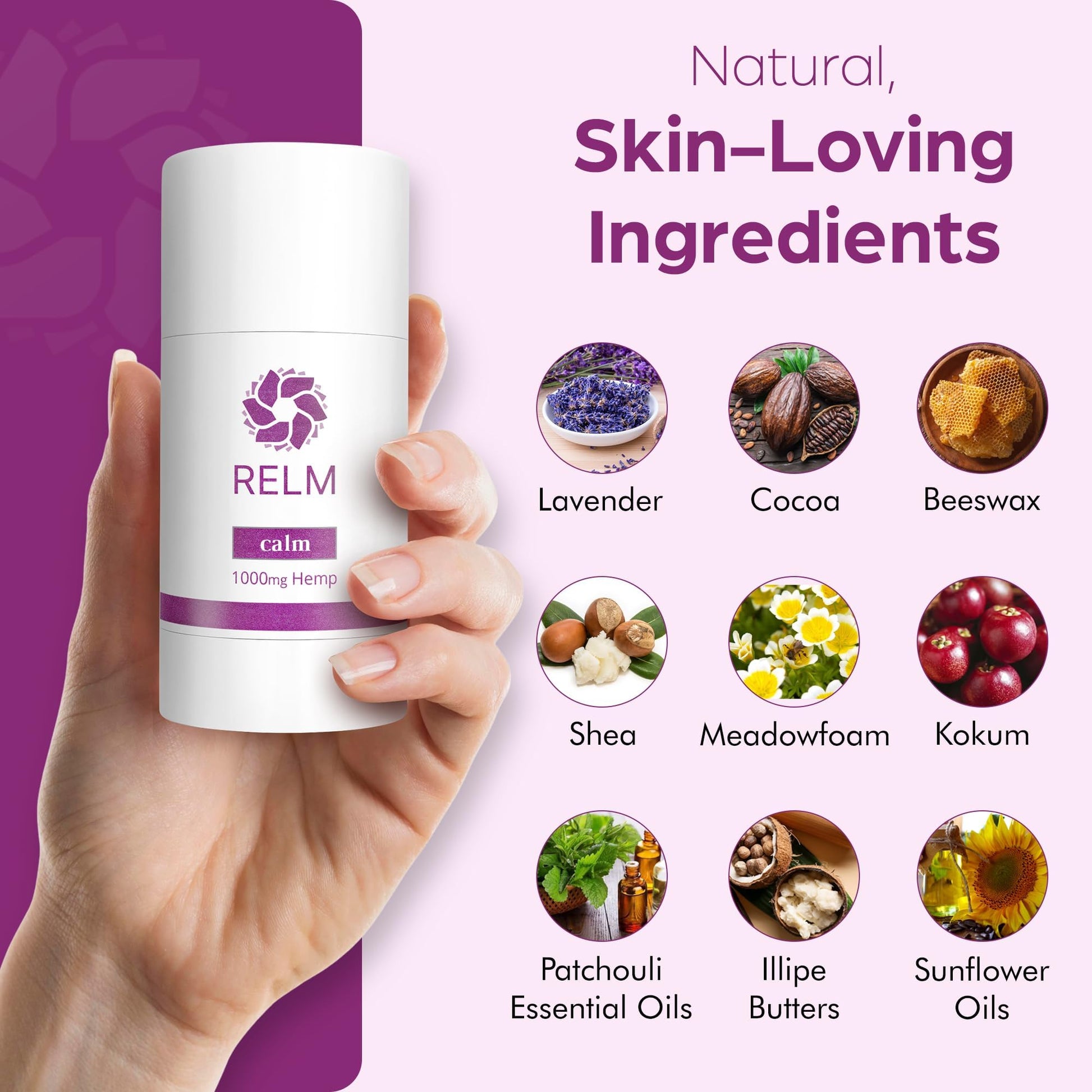 Relm Wellness Hemp Cream Relief - Maximum Strength Oil Roll On - Lavender Essential Oil - 1000mg Hemp - Nighttime Calming Creme | Great for sore Knee, Back, Joints and Muscles | Solid Lotion Balm Relm Wellness Au supplements