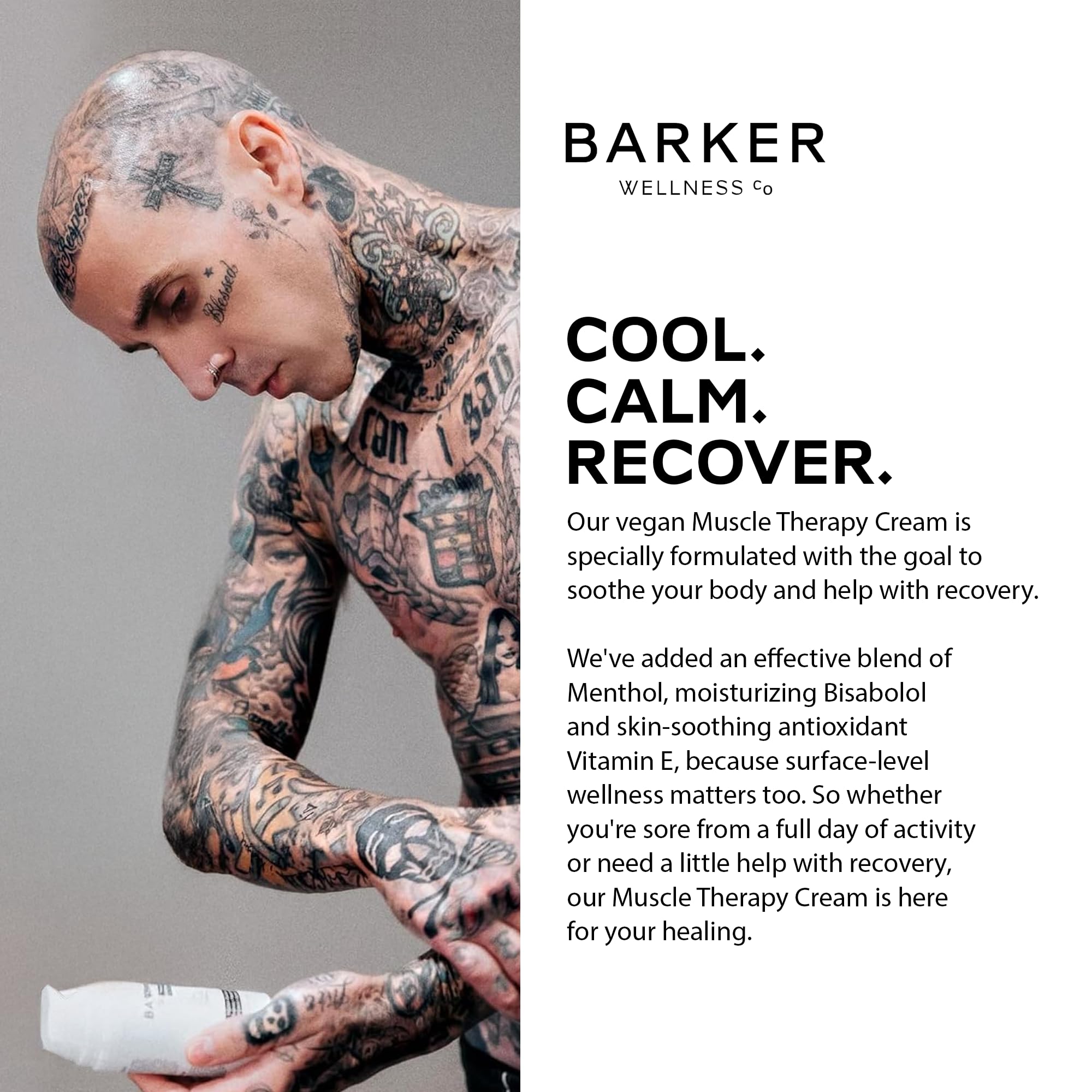 Barker Wellness Soothing Muscle Therapy Cream | Advanced Joint & Muscle Relief for Recovery & Relaxation | Enriched with Antioxidants & Moisturizing Vitamin E | All-Natural Vegan Formula (100ml) Barker Wellness Co Au supplements