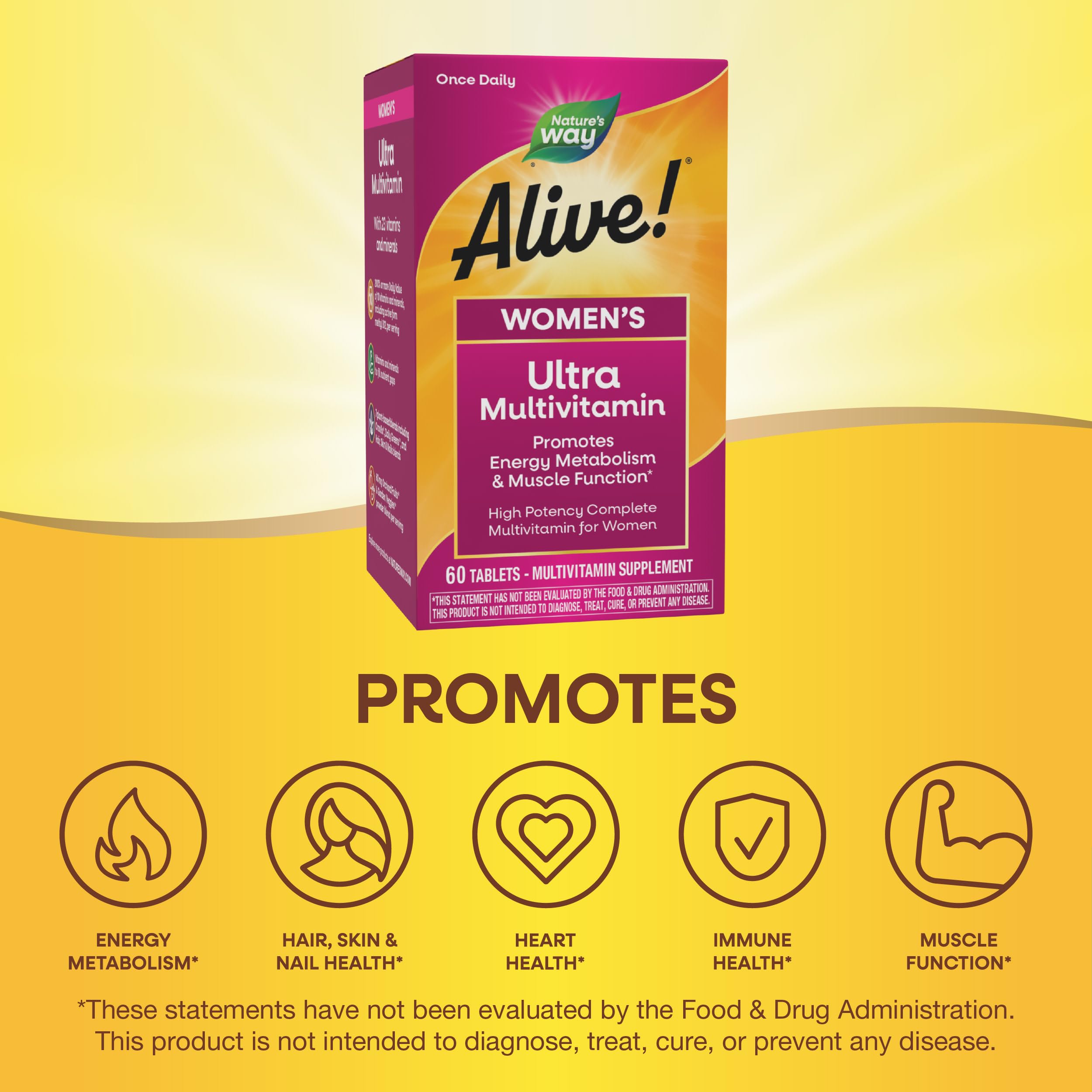 Nature's Way Alive! Women's Daily Ultra Multivitamin, High Potency Formula, Promotes Energy Metabolism and Muscle Function Nature's Way Au supplements