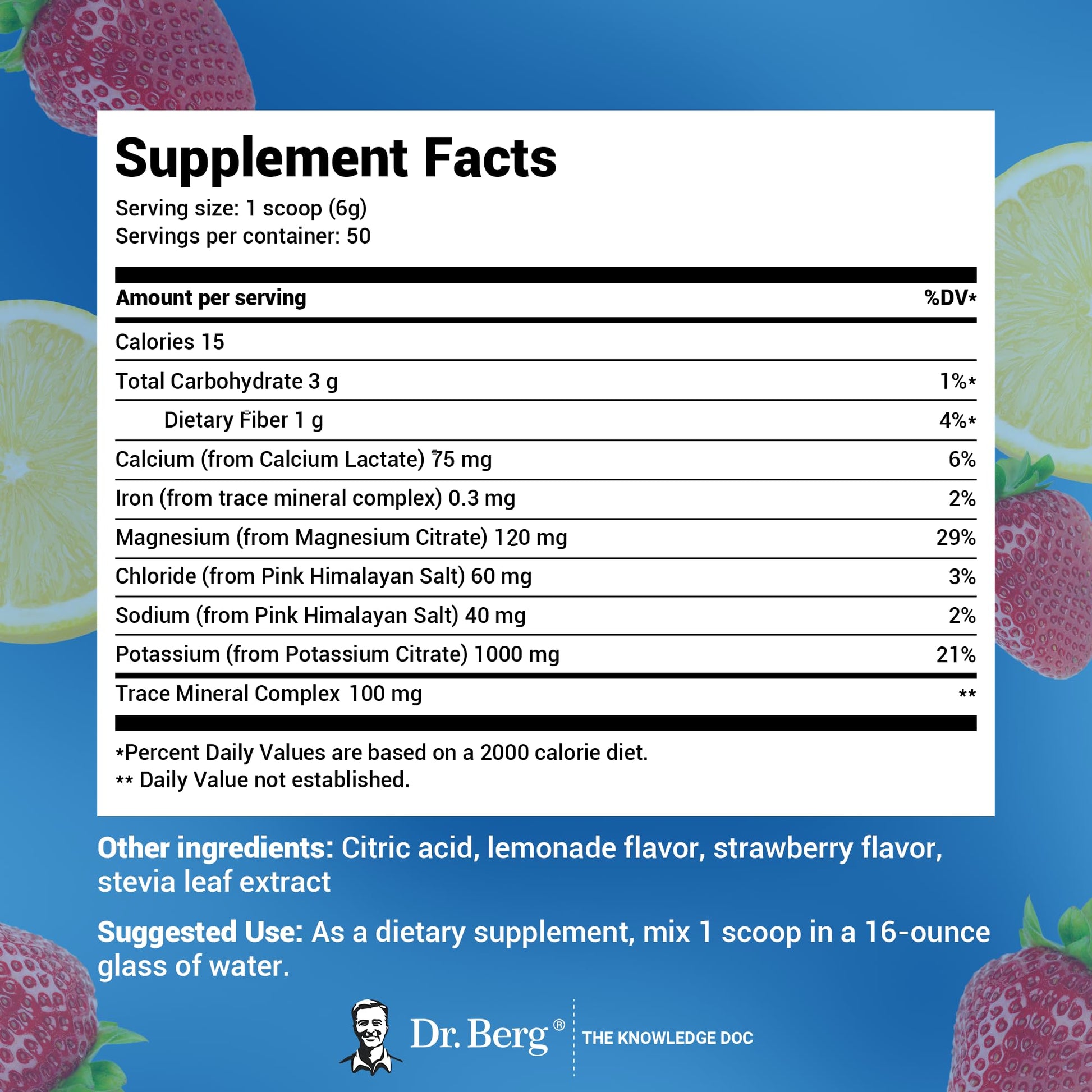 Dr. Berg Hydration Keto Electrolyte Powder - Enhanced w/ 1,000mg of Potassium Dr. Berg Nutritionals Au supplements