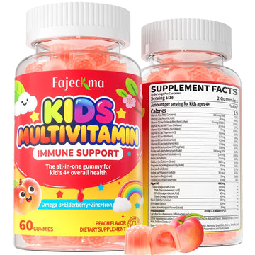 Fajeckma Organic Kids Multivitamin Gummies: Sugar Free Multi Vitamin Gummy with Vitamins D3 Iron Omega Probiotic Elderberry Calcium Zinc Dha Fajeckma Au supplements