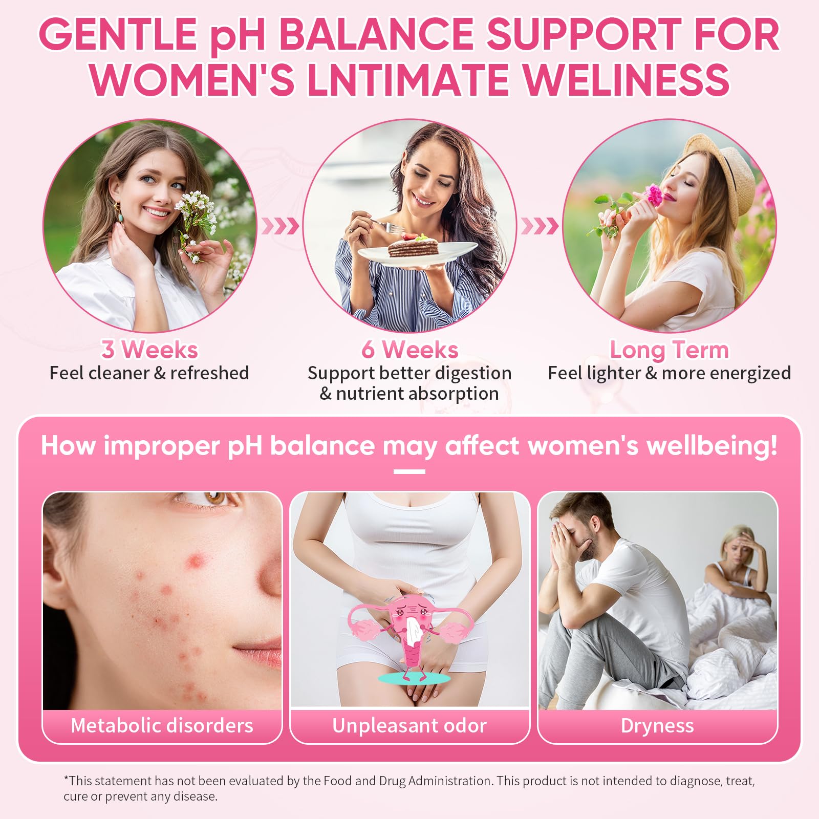 Feminine Probiotics Gummies with Slippery Elm - 60 Pineapple Gummies for Women ph Balance, Vaginal Probiotics Supports Flora, Gut Health & Immune System, Prebiotics & Lactobacillus Blend (Pineapple) Boqiao Au supplements