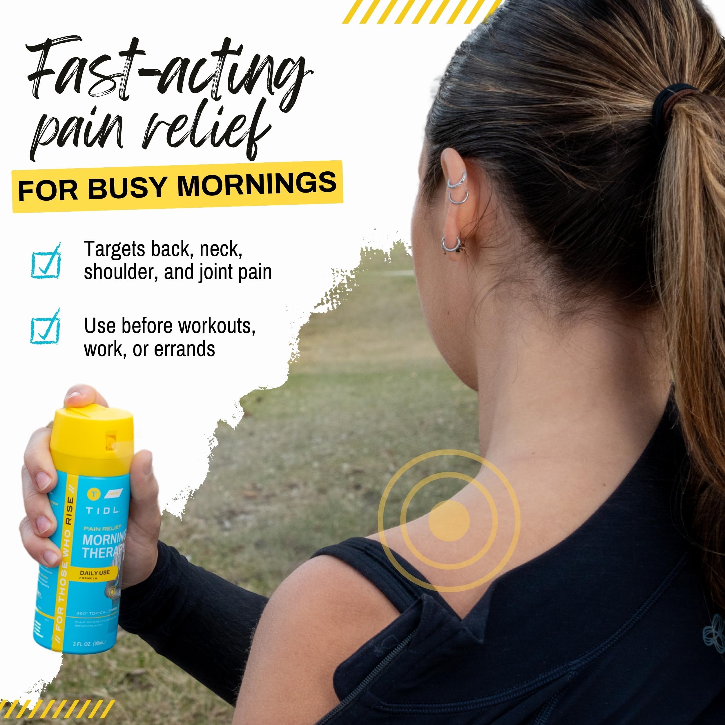 TIDL Pain Relief Spray, 3 Oz, Refreshing Morning Therapy for Muscle, Joint & Neck Pain Relief, Energizing, Plant-Based Menthol & Camphor Pain Reliever, Quick Drying Formula TIDL Au supplements