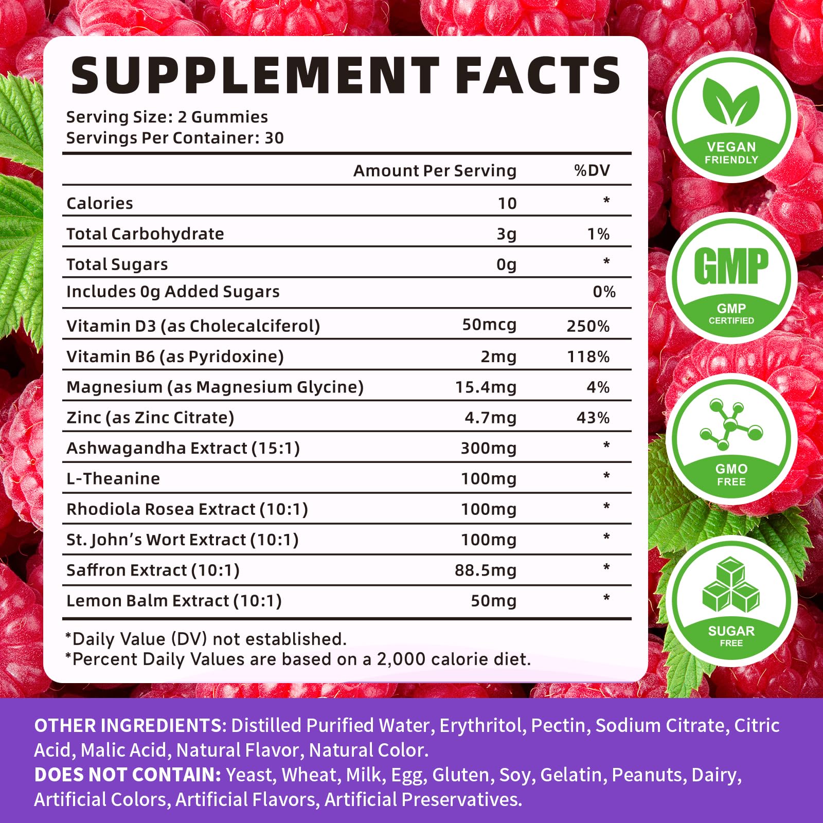 YXSW Saffron Gummies, Saffron Supplements for Kids & Adults with Ashwagandha, L-Theanine, Lemon Balm, Vitamin D3, B6, Magnesium & Zinc - Support Focus, Relaxation, Raspberry Flavor, 120 Count YXSW Au supplements