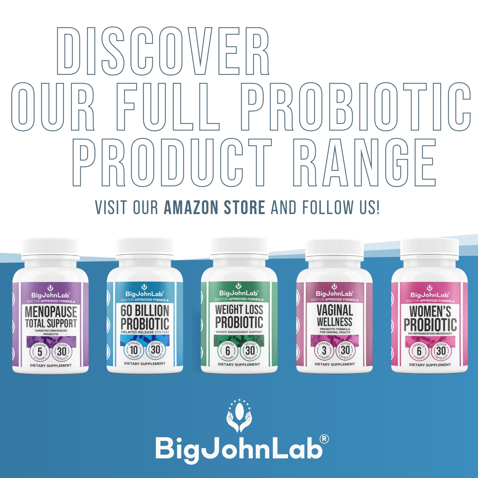 BIGJOHNLAB® - Menopause Total Support – Advanced Probiotic Formula with 5 Strains & 15 Billion CFU, Resveratrol, Black Cohosh, Acacia Fiber, Non-GMO & 100% Vegetarian BIGJOHNLAB Au supplements