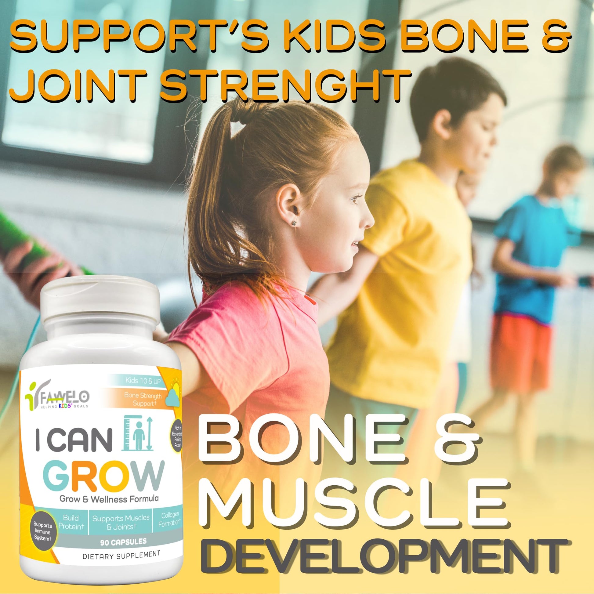 Fawelo I Can Grow (2 Pack) - for Kids 10+ and Teens | Enhances Natural Development | Strength Bone, Muscle & Joints | Immunity & Overall Health | Transparent Ingredients | Made in the USA Fawelo Au supplements