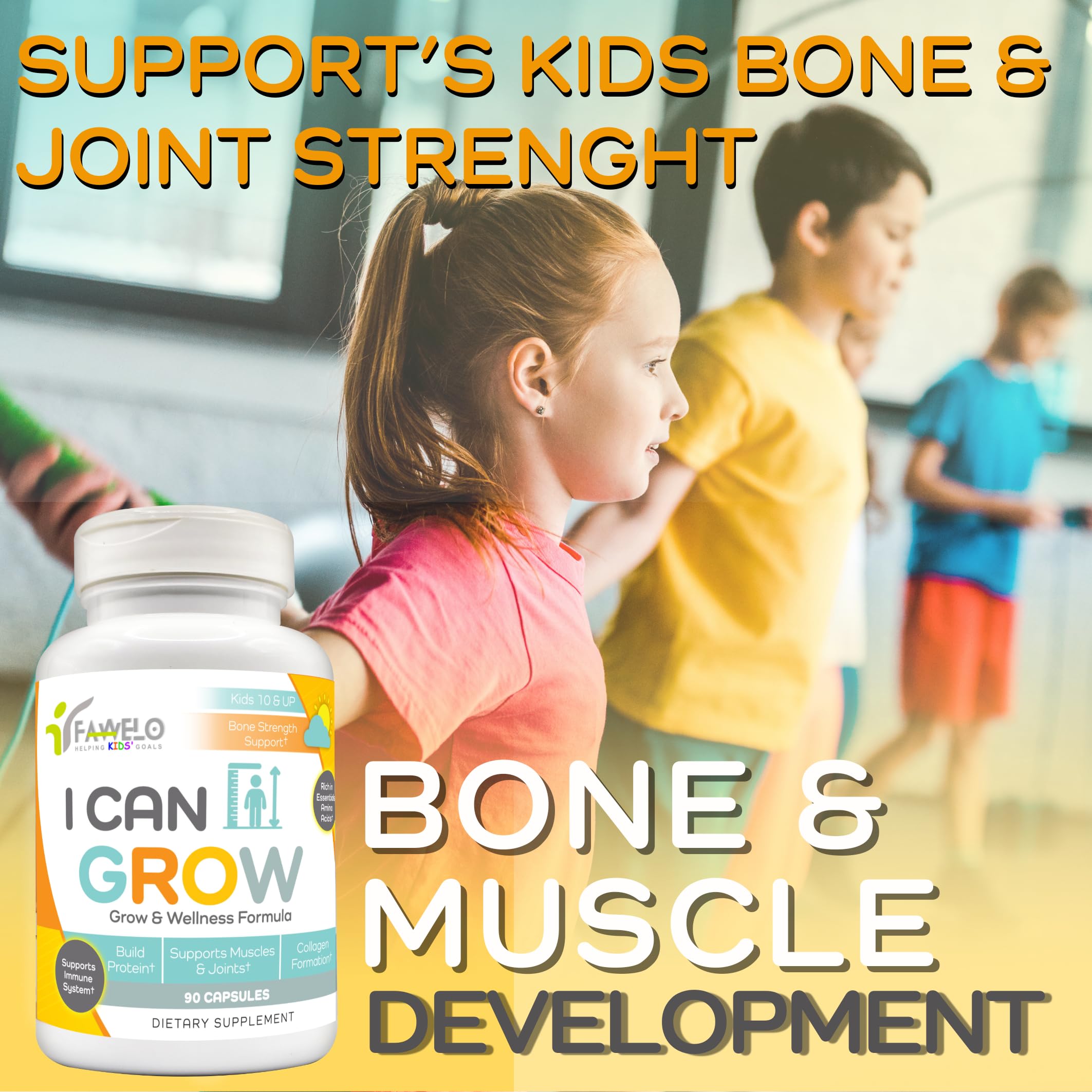 Fawelo I Can Grow (2 Pack) - for Kids 10+ and Teens | Enhances Natural Development | Strength Bone, Muscle & Joints | Immunity & Overall Health | Transparent Ingredients | Made in the USA Fawelo Au supplements