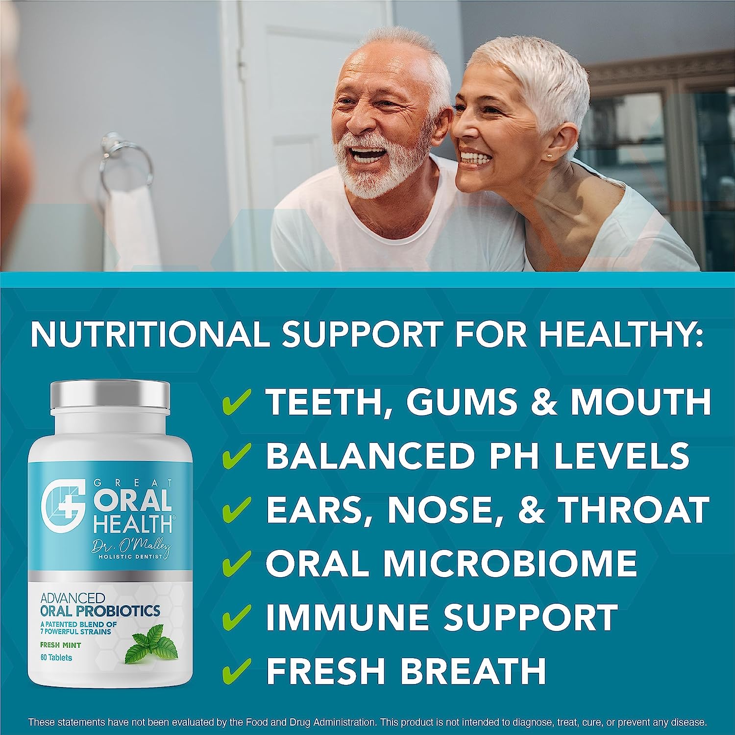 Oral Probiotics for Mouth Bad Breath Treatment for Adults: Dentist Formulat Great Oral Health Au supplements