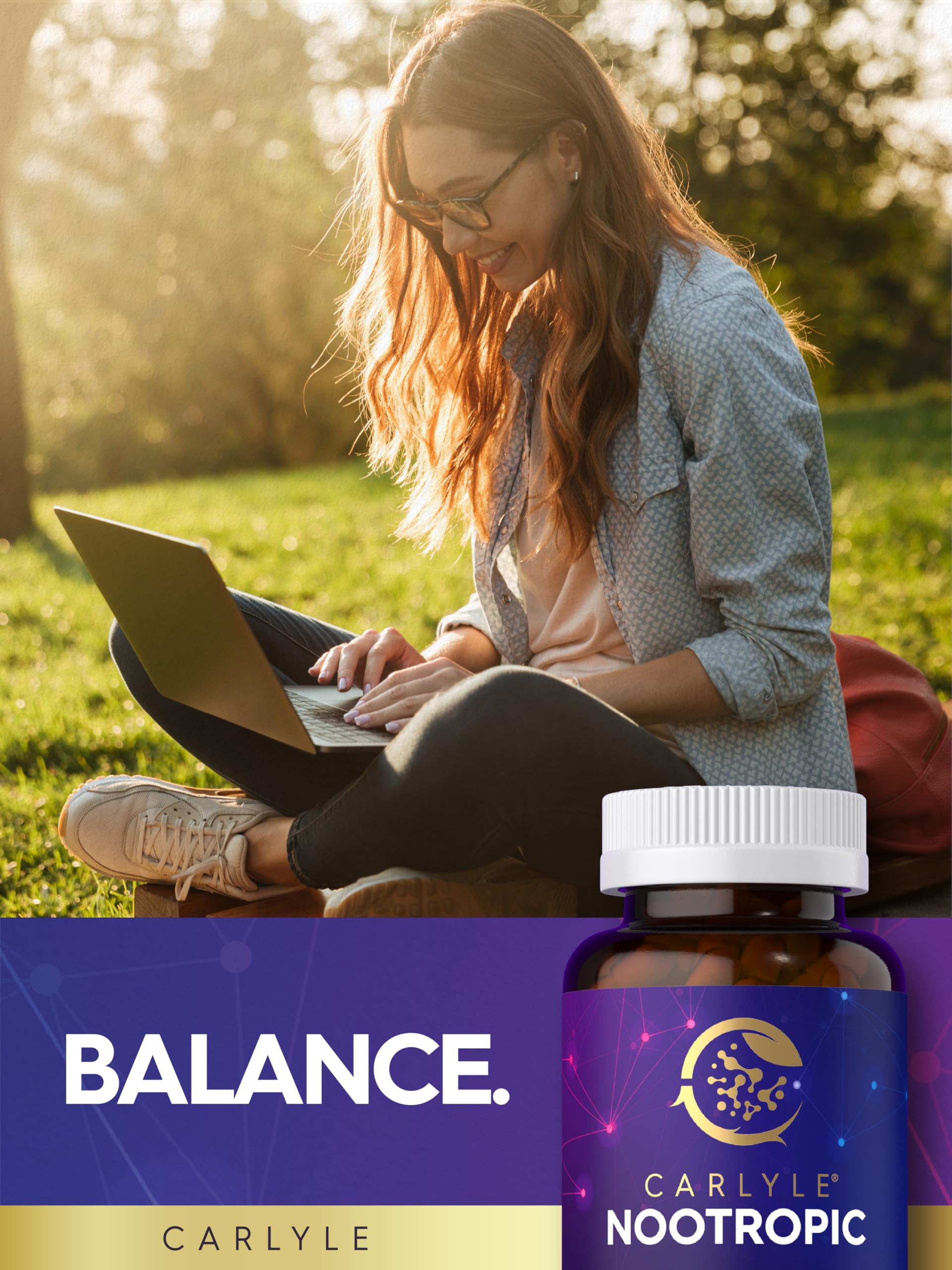Carlyle Brain Nootropic Supplement | 90 Capsules | with Caffeine, B12, and Guarana Extract | Non-GMO & Gluten Free Carlyle Au supplements