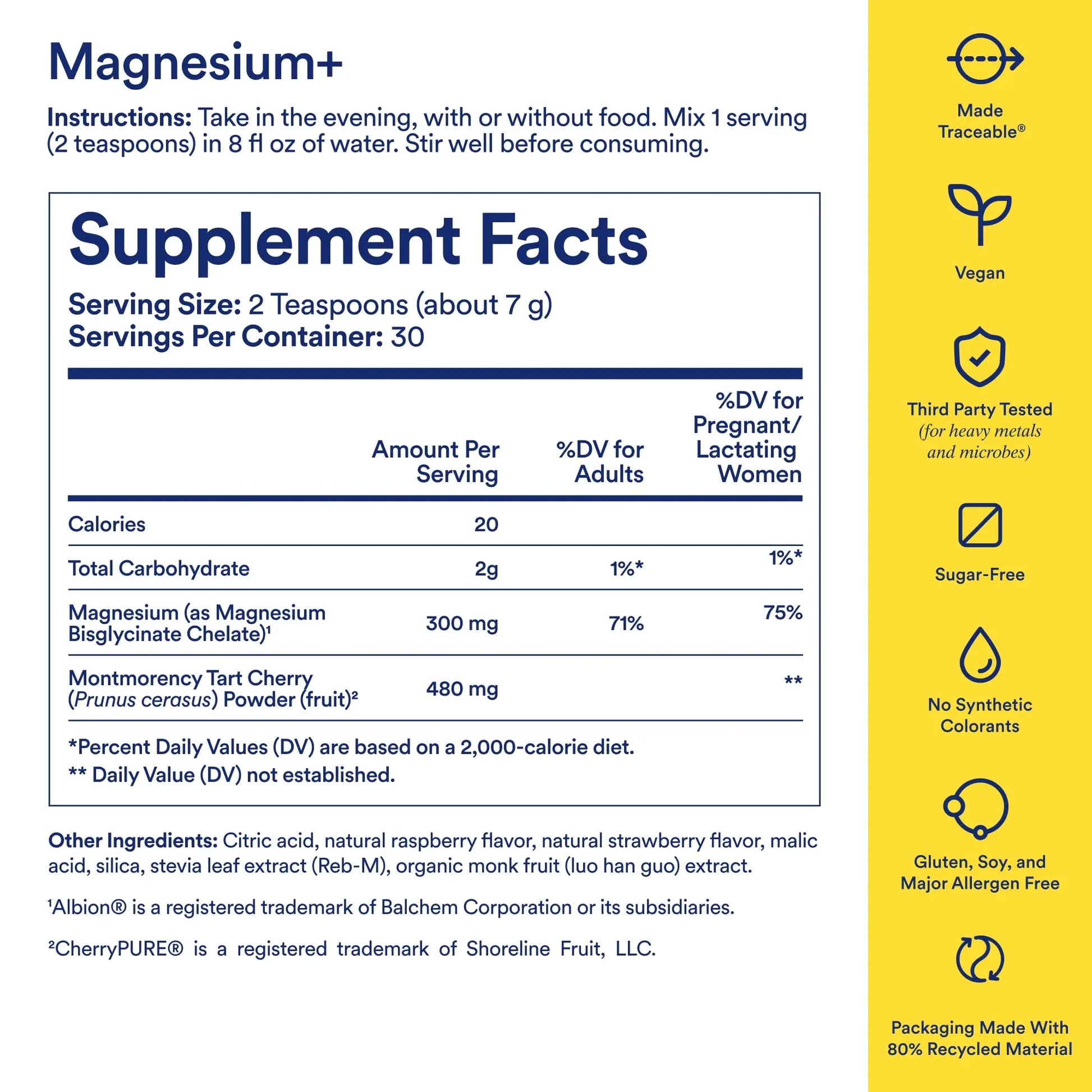 Ritual Magnesium+ Drink Mix Supplement | 2-in-1 Science-Backed Tart Cherry & Gentle on Stomach Magnesium Bisglycinate | Formulated for Mind & Muscle Relaxation | Supports Sleep & Calm | 30 Servings Ritual Au supplements