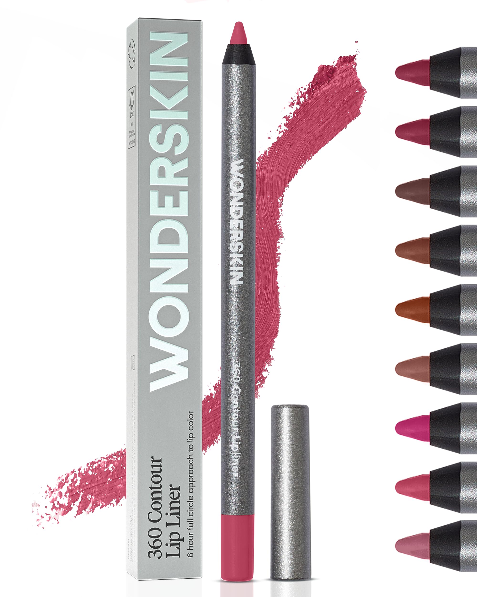 Wonderskin Lipliner Pencil - 360 Contour Lipliner, Long Lasting, Sharpenable, Waterproof and Transfer-Proof Nude Lip Liner Pencil (Rosewood) Wonderskin Au supplements