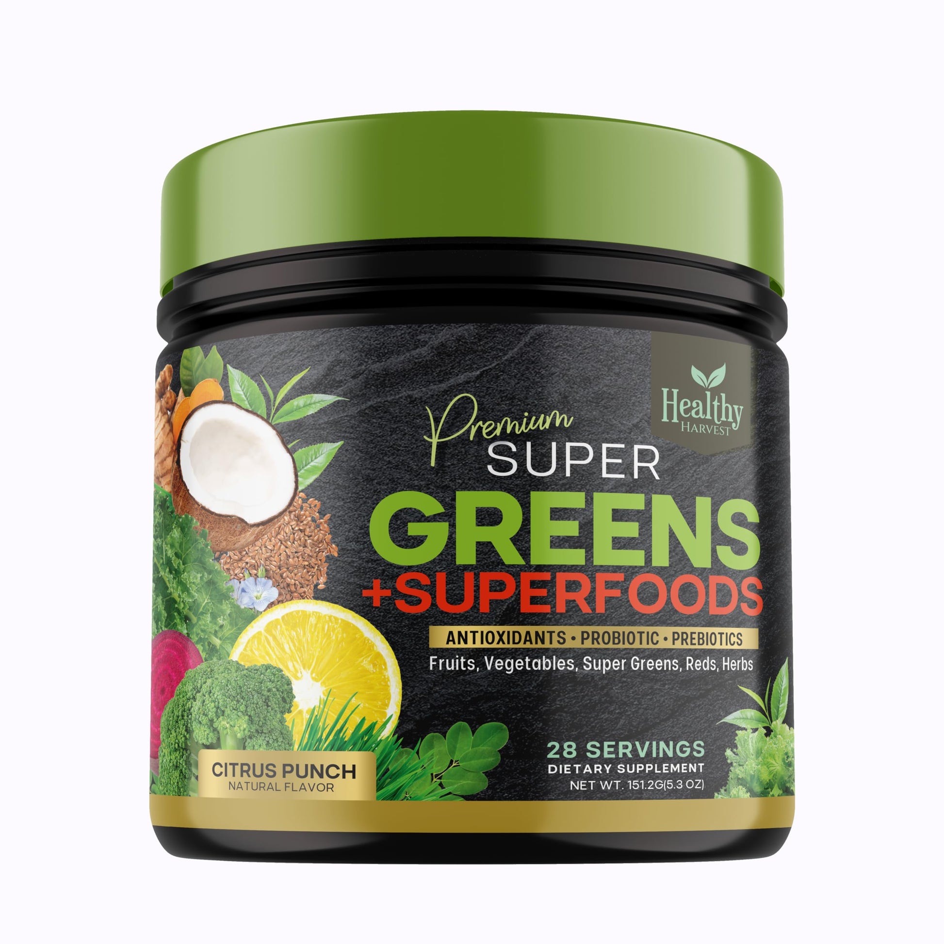 Greens Powder Superfood Supplement - Super Green Reds Smoothie Mix Blend with Spirulina Healthy Harvest Nutrition Au supplements