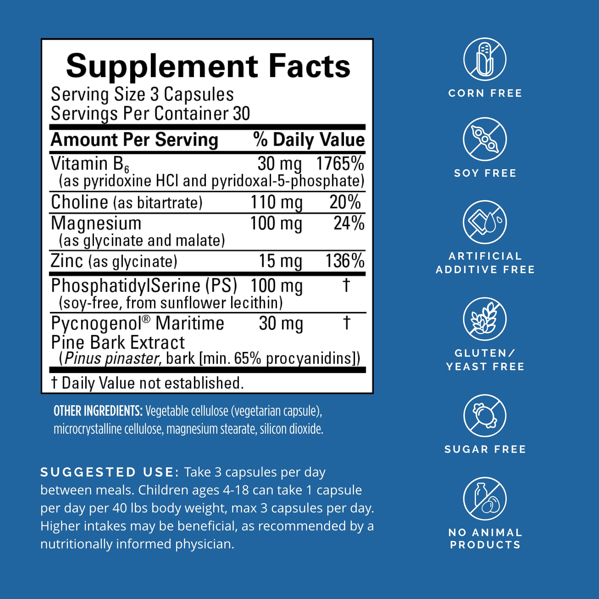 BRAINMD Dr Amen Attention Support - 90 Capsules - Promotes Mental Focus & Impulse Control - Gluten Free - 30 Servings BRAINMD Au supplements