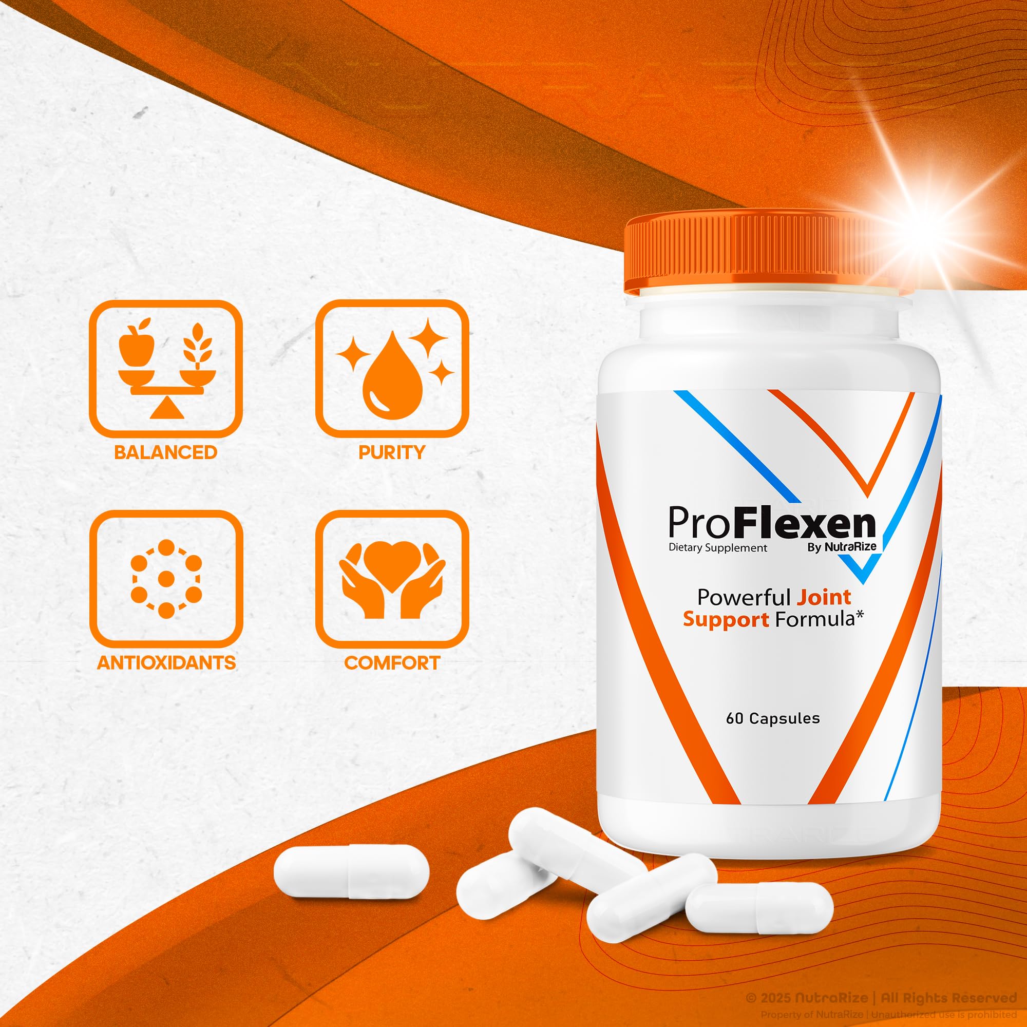 ProFlexen Capsules, ProFlexen Advanced Joint Support Formula, ProFlexen Collagen Support Pills, All Natural Supplement for Healthy and Flexible Joints, Official Pro Flexen Joint Reviews (60 Capsules) NutraRize Au supplements