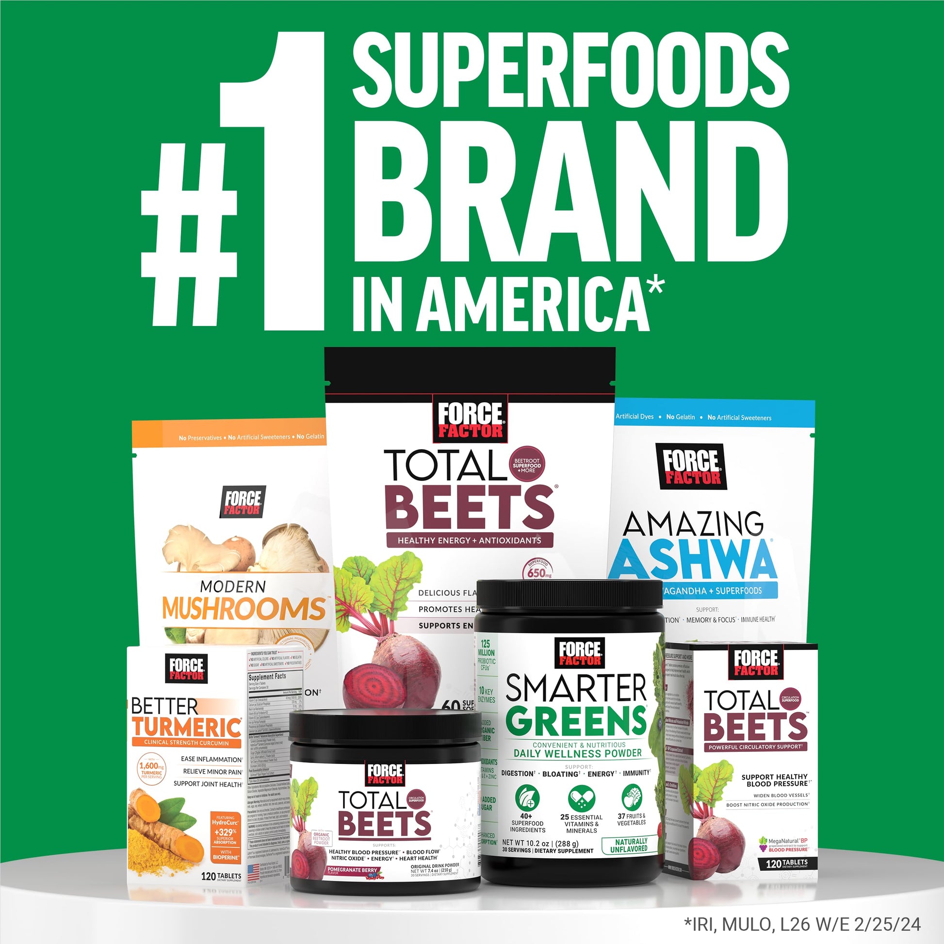 Force Factor Smarter Greens Daily Wellness Powder 2-Pack to Support Energy, Immunity & Digestion, Superfood Greens Powder with Vitamins, Minerals & Probiotics, Unflavored, 60 Servings Force Factor Au supplements