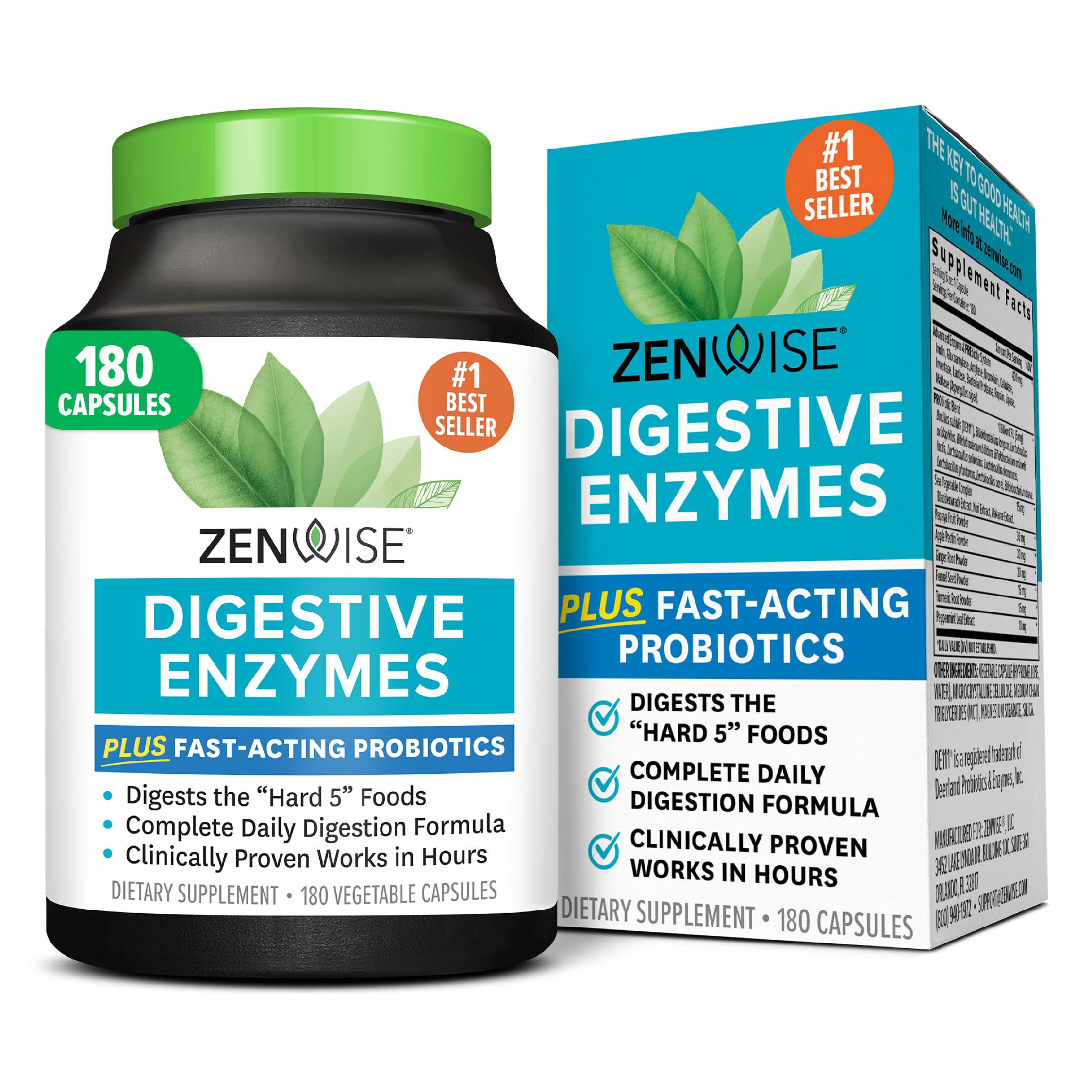 Zenwise Health Digestive Enzymes with Bromelain & Papaya - Multi Enzymes Digestion Supplement with Probiotics & Prebiotics for Gut Health, Gas & Bloating Relief - Men & Women - 180 Vegetarian Capsules Zenwise Health Au supplements