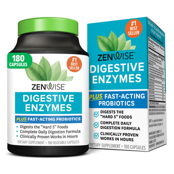 Zenwise Health Digestive Enzymes with Bromelain & Papaya - Multi Enzymes Digestion Supplement with Probiotics & Prebiotics for Gut Health, Gas & Bloating Relief - Men & Women - 180 Vegetarian Capsules Zenwise Health Au supplements