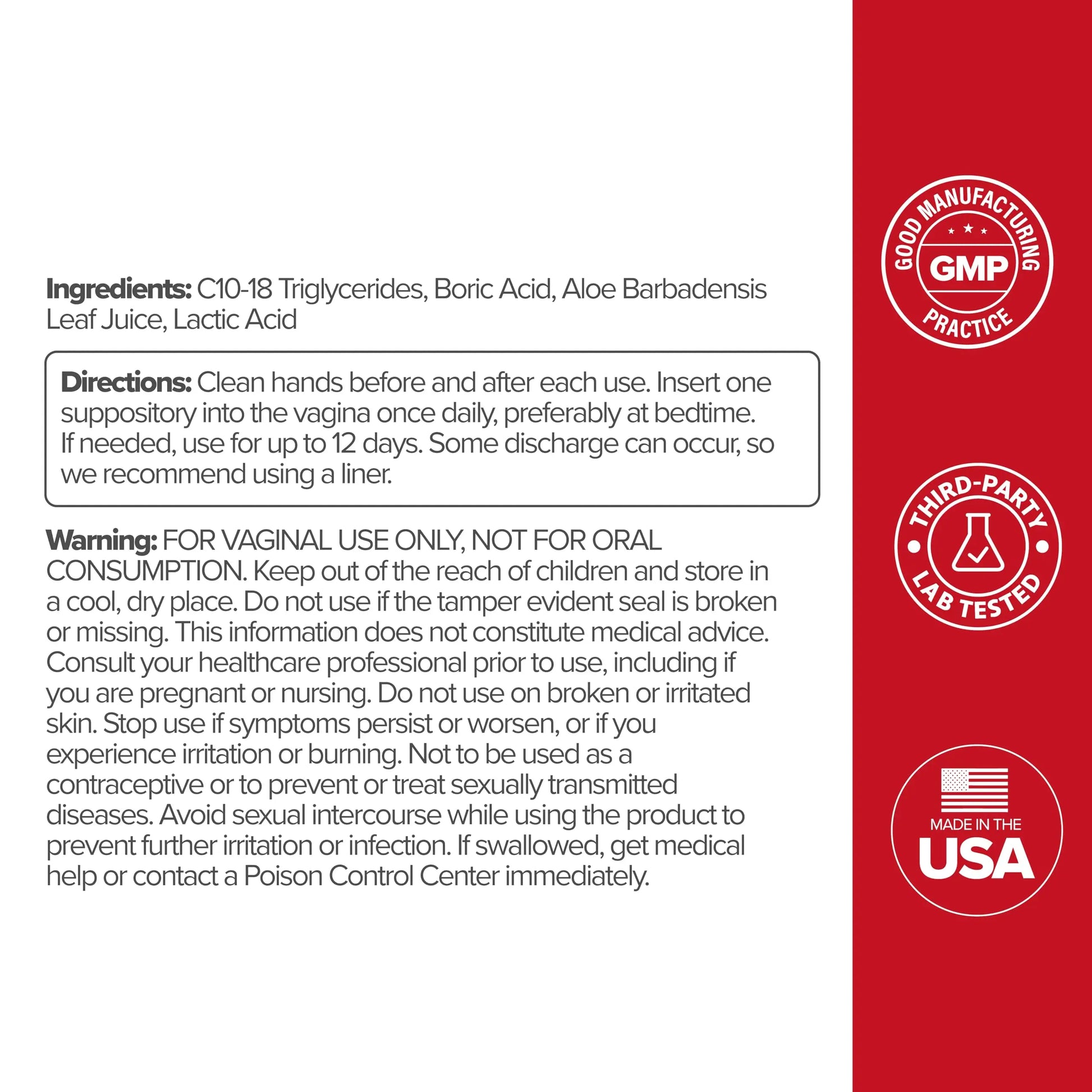 O Positiv URO Boric Acid Vaginal Suppository – with Lactic Acid, and Aloe for Fast Relief and Vaginal Odor Control – Vegan, Free from Parabens, Dyes, and Fragrances – 12 Count (Pack of 1) O Positiv Au supplements