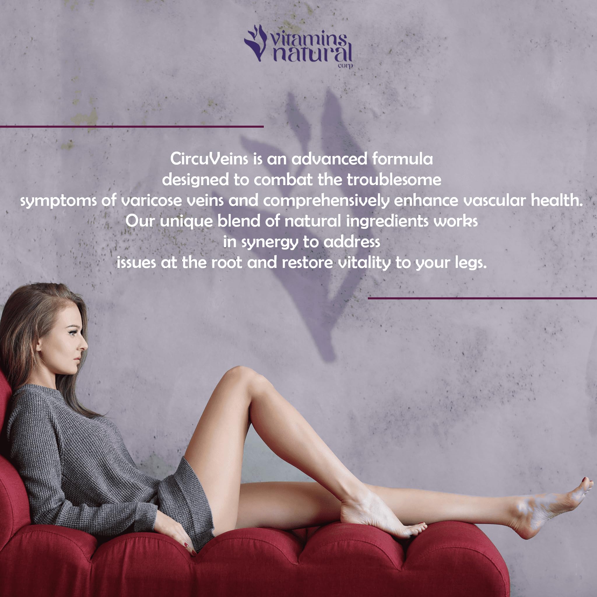 VITAMINS NATURAL CORP. CircuVeins Varicose Veins Support for Legs Capsules – Organic Vein Health Supplement with Horse Chestnut Grape Extract and Cayenne Pepper – 60 Capsules VITAMINS NATURAL CORP Au supplements