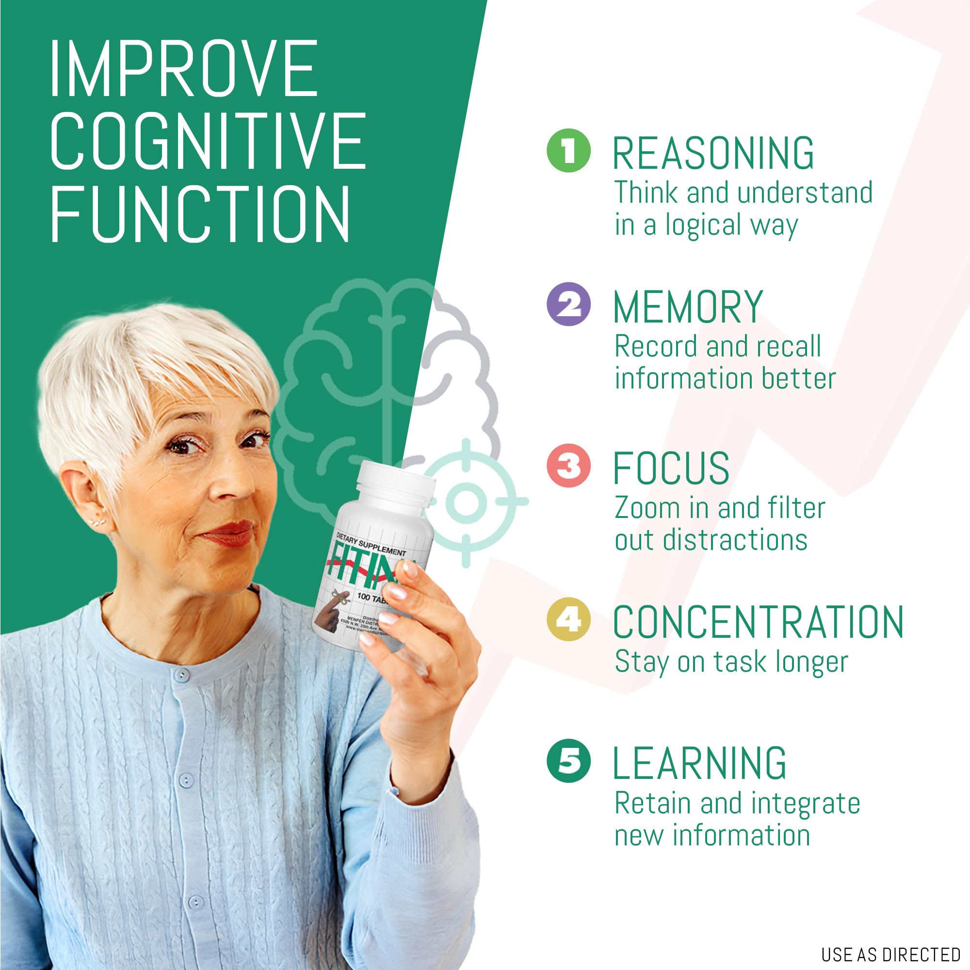Fitina Brain Supplements for Memory and Focus with Vitamin B6 & Thiamine — High-Dose B Vitamins Nervous System and Cognitive Health Support, Daily Supplement Formula for Adults, 100 Tablets (2-Pack) Fitina Au supplements