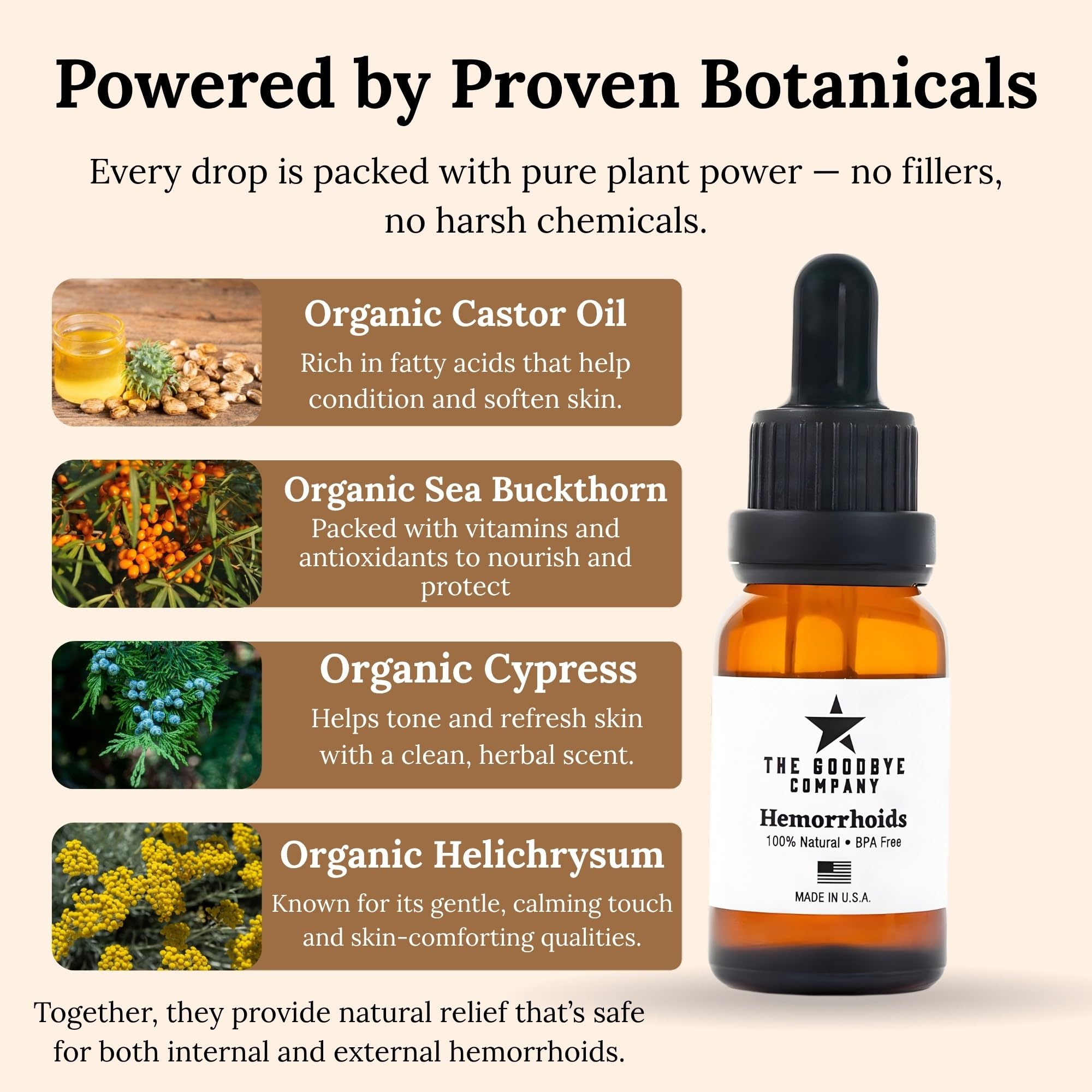 The Goodbye Company Organic Hemorrhoid Relief Serum - Natural Witch Hazel Treatment for Pain, Itch & Swelling - Internal External Soothing Formula - Vegan, USA Made, 15mL The Goodbye Company Au supplements