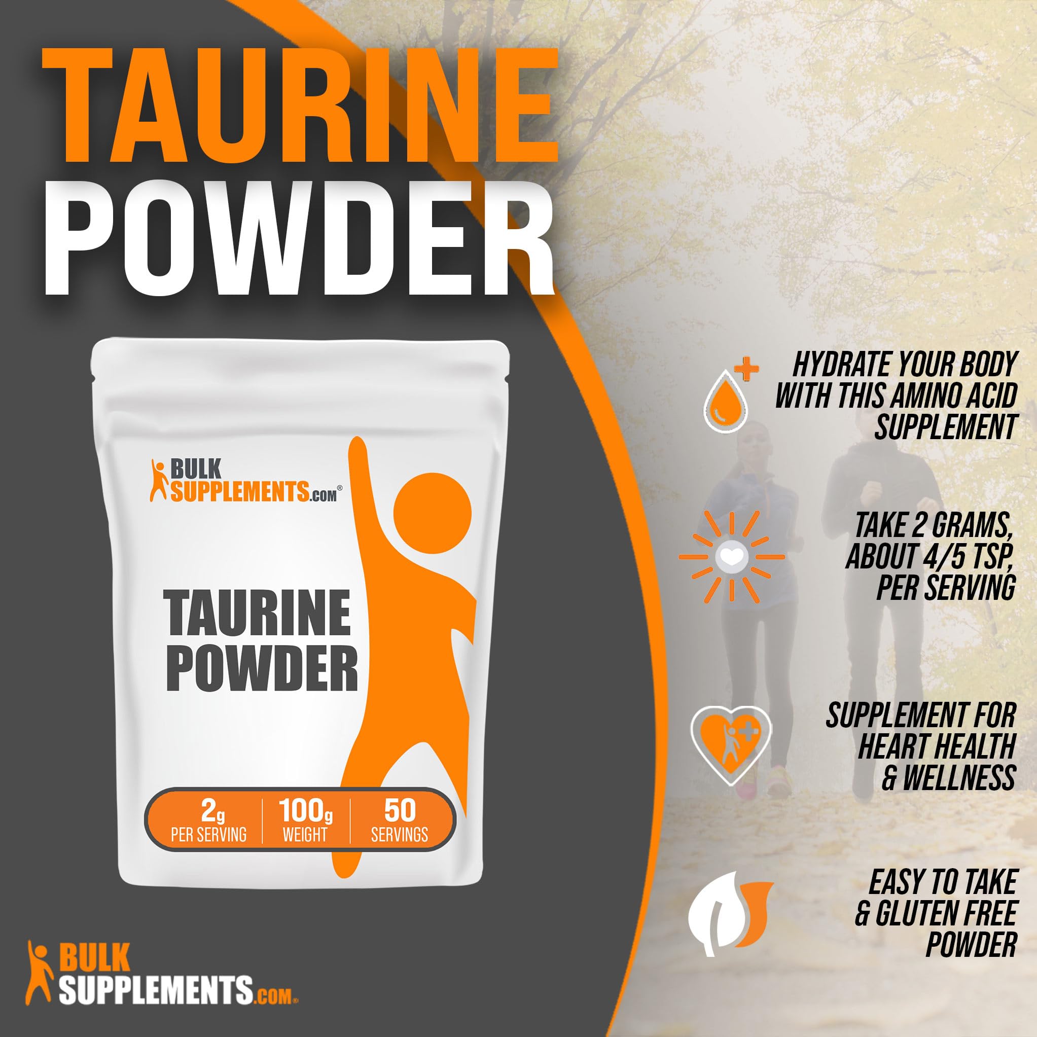 BULKSUPPLEMENTS.COM Taurine Powder - Taurine Supplement, Taurine 2000mg BULKSUPPLEMENTS.COM Au supplements