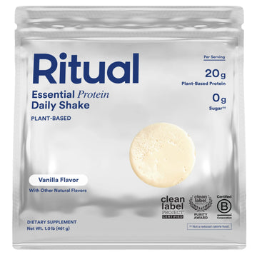 Ritual Pea Protein Powder with BCAA: 20g Organic Vegan Plant-Based Protein from Regenerative Farms in North America, Complete Amino Acid Profile, Gluten Free, Sugar Free‡, Dairy Free, Vanilla, 1 Lbs Ritual Au supplements