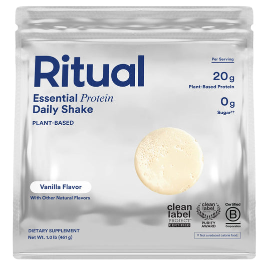 Ritual Pea Protein Powder with BCAA: 20g Organic Vegan Plant-Based Protein from Regenerative Farms in North America, Complete Amino Acid Profile, Gluten Free, Sugar Free‡, Dairy Free, Vanilla, 1 Lbs RitualAU supplements