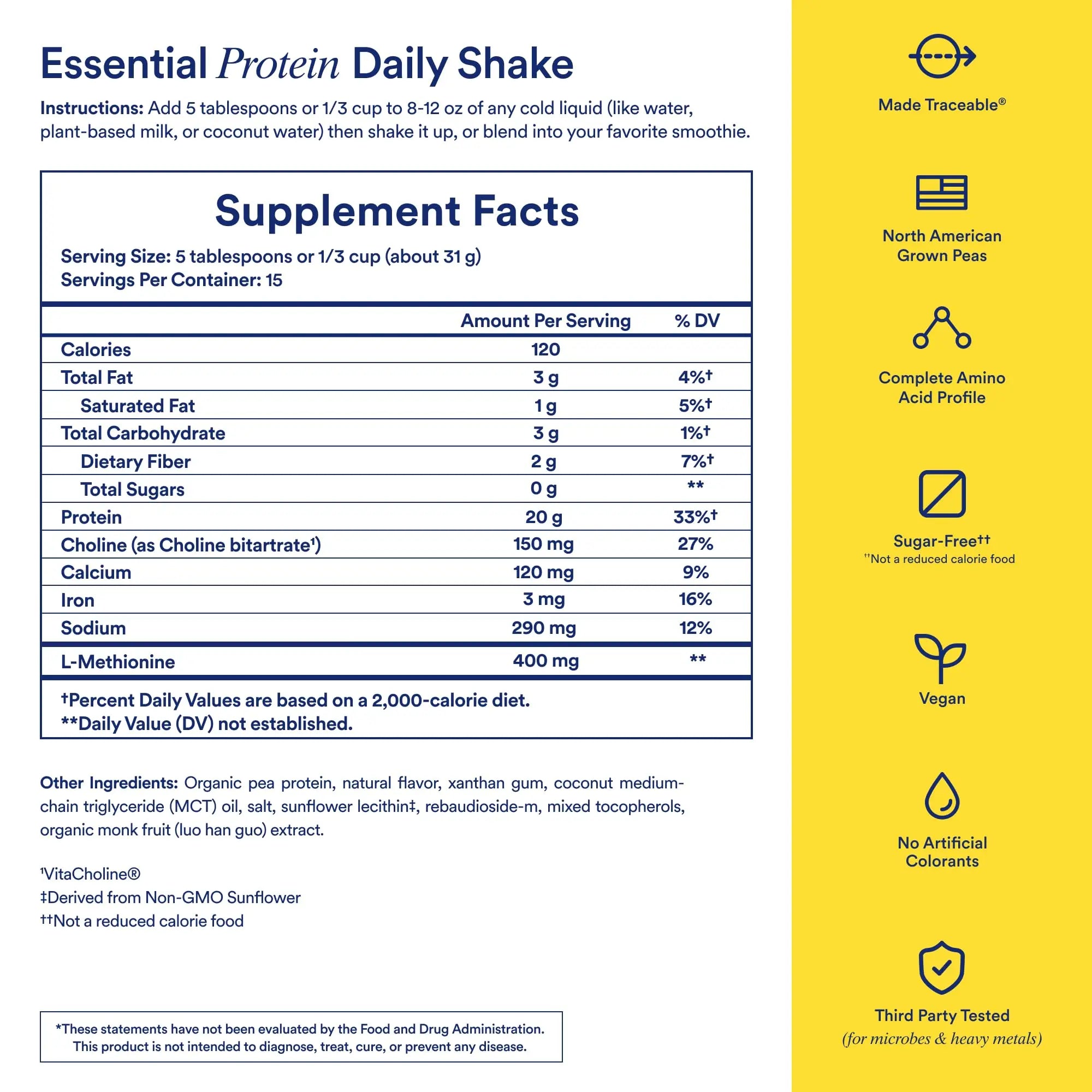 Ritual Pea Protein Powder with BCAA: 20g Organic Vegan Plant-Based Protein from Regenerative Farms in North America, Complete Amino Acid Profile, Gluten Free, Sugar Free‡, Dairy Free, Vanilla, 1 Lbs Ritual Au supplements