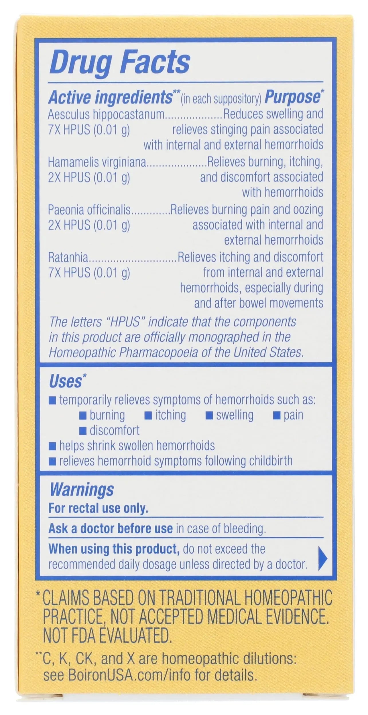 Boiron HemCalm Suppositories for Hemorrhoid Relief of Pain, Itching, Swelling or Discomfort - 10 Count Boiron Au supplements