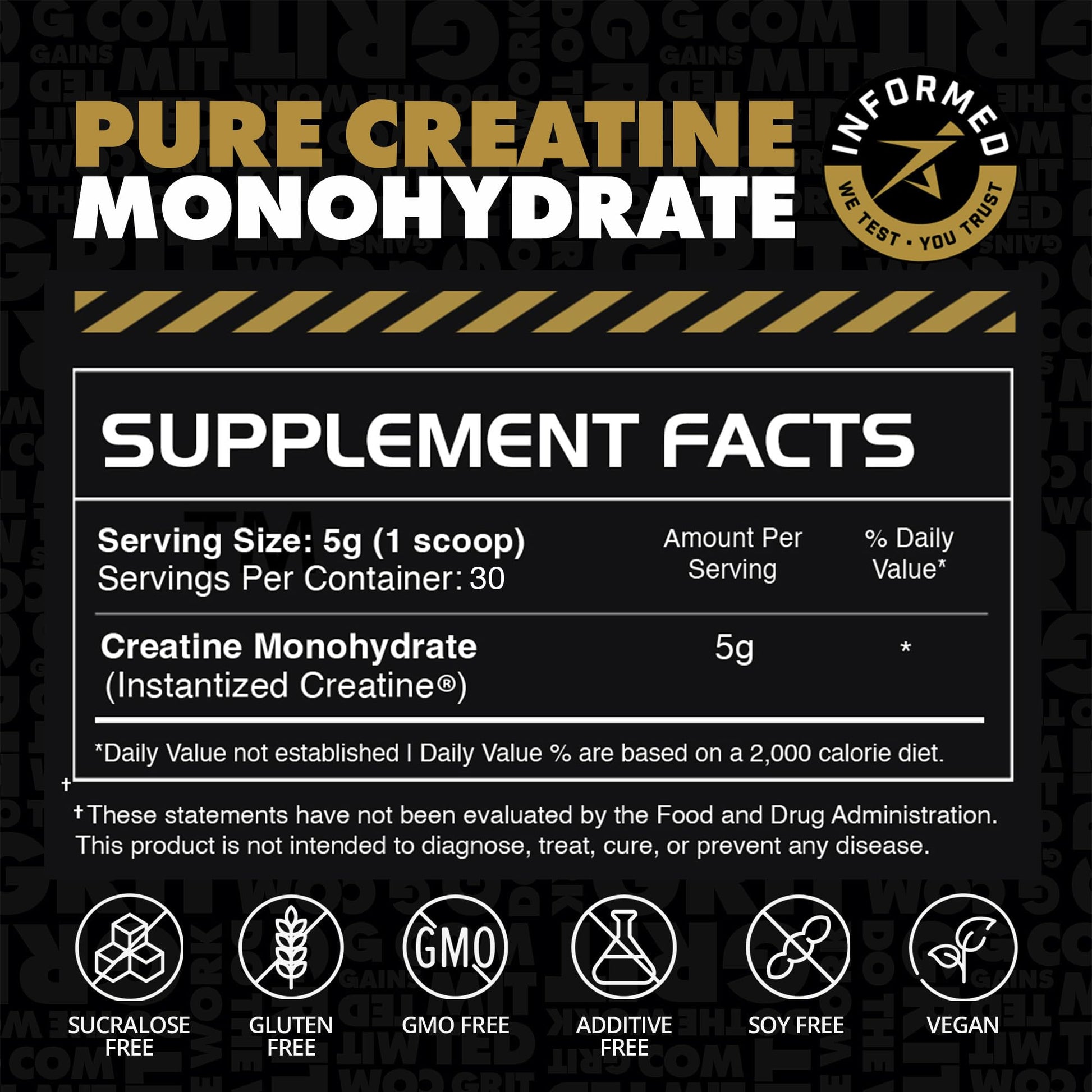 Gains in Bulk Instantized Creatine Monohydrate for Women and Men, Soluble Creatine Powder, Supports Muscle Building, Strength and Performance, Bodybuilding Supplements, Unflavored, 30 Servings GAINS IN BULK GAINSINBULK.COM Au supplements