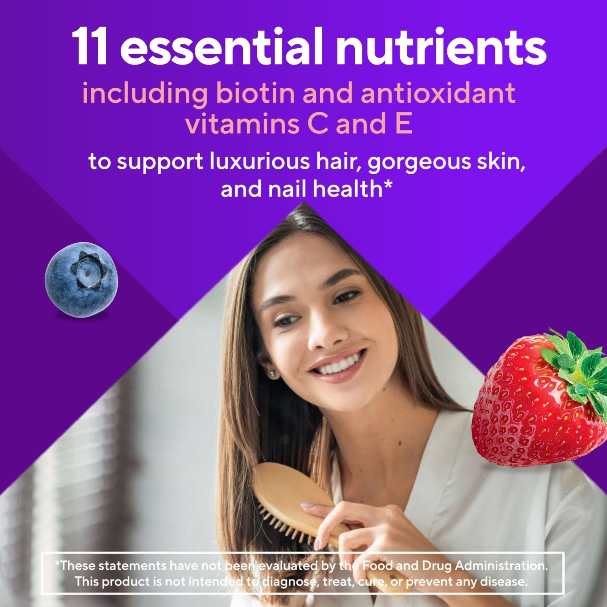 Vitafusion Gorgeous Hair, Skin & Nails Multivitamin Gummy Vitamins, plus Biotin and Antioxidant vitamins C&E, Raspberry Flavor Vitafusion Au supplements