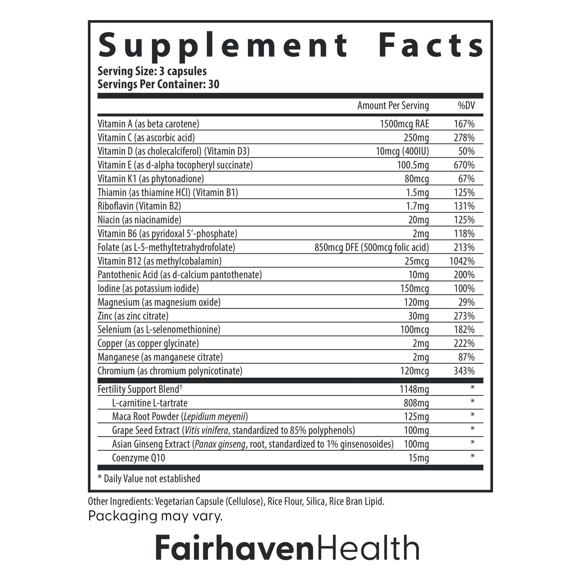 Fairhaven Health FertilAid for Men | Male Fertility Supplement for Count and Motility | Pre-Conception Support with L-Carnitine, CoQ10, Maca and Zinc | 90 Capsules | 3 Month Supply Fairhaven Health Au supplements