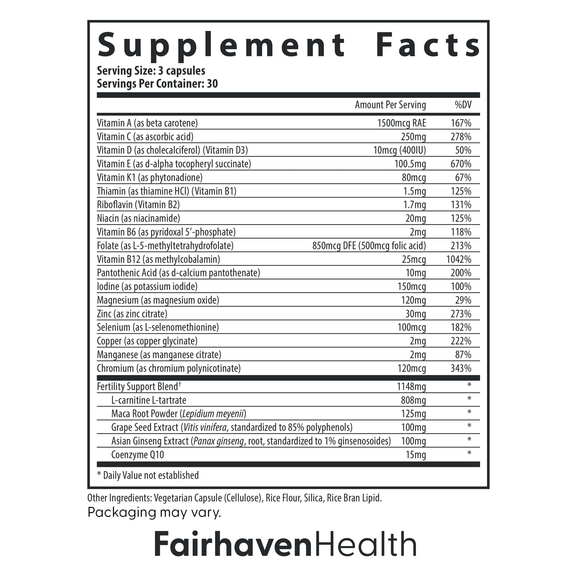Fairhaven Health FertilAid for Men | Male Fertility Supplement for Count and Motility | Pre-Conception Support with L-Carnitine, CoQ10, Maca and Zinc | 90 Capsules | 3 Month Supply Fairhaven Health Au supplements