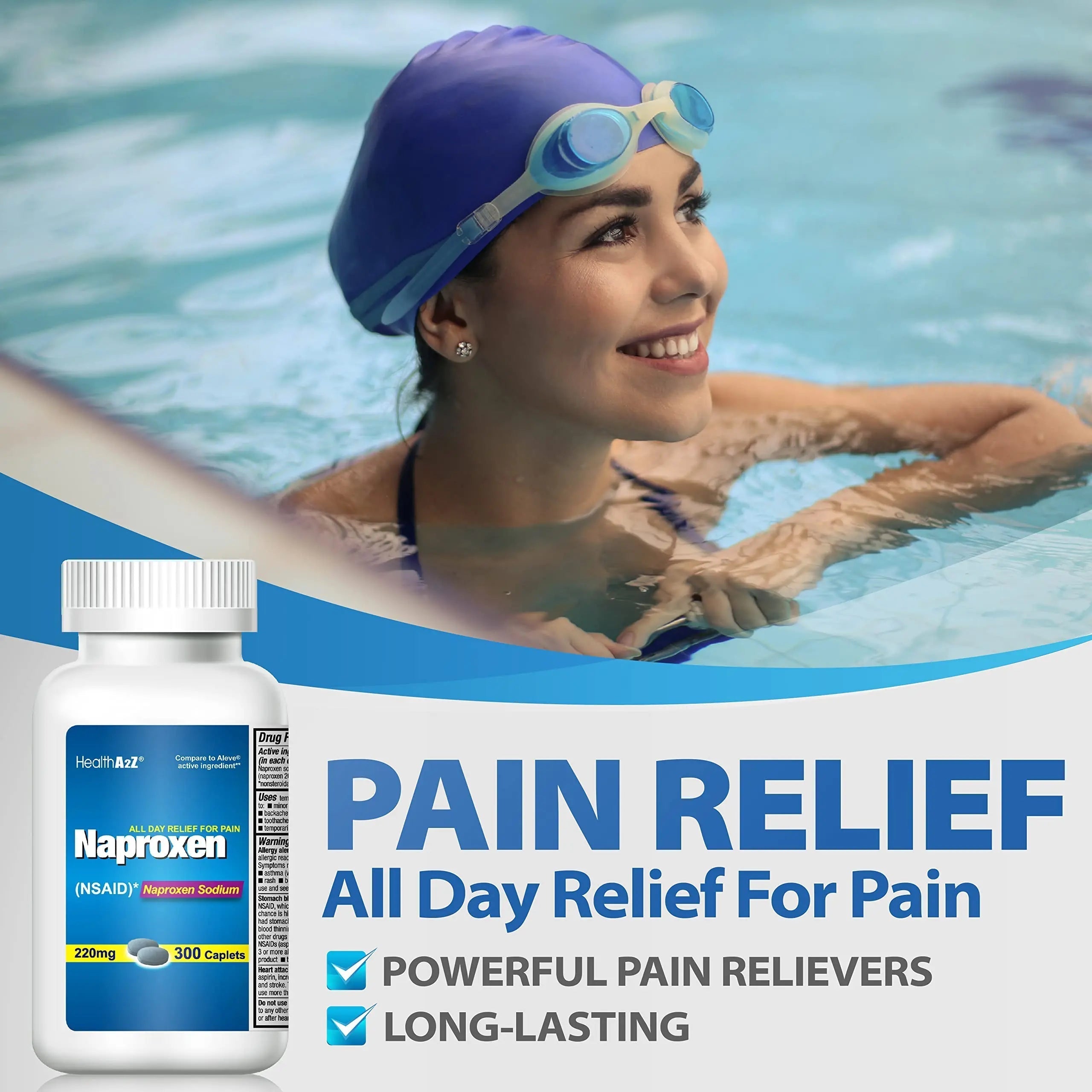 HealthA2Z® Naproxen Sodium 220mg | 300 Caplets | NSAID | Pain Reliever & Fever Reducer HealthA2Z Au supplements