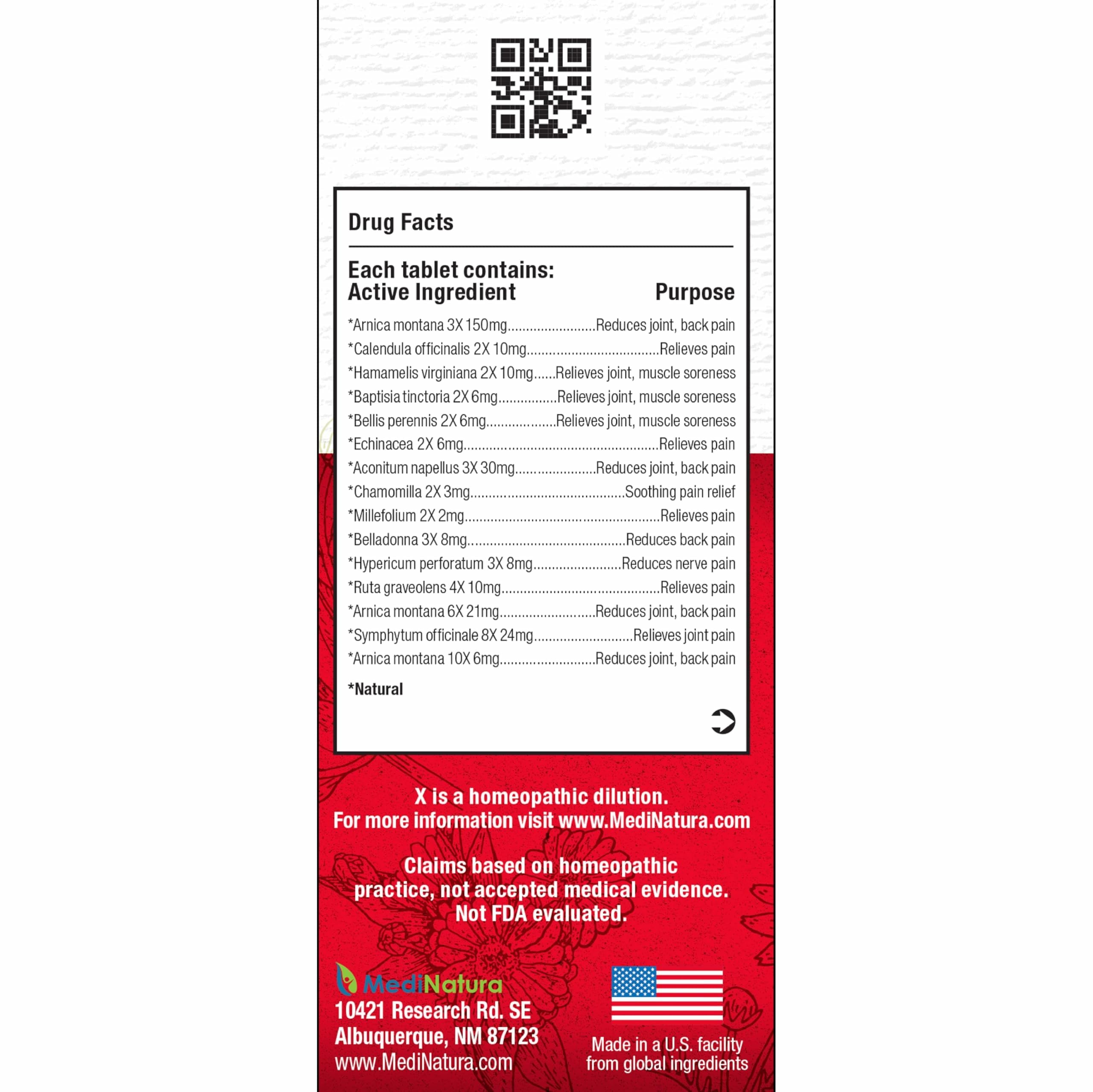 MediNatura T-Relief Pain - Arnica Medication for Naturally Soothing Body Aches - Supports Muscle, Joint & Back Relief - Chewable Tablets - Plant-Based Tablets - Non-Addictive - 100 Count - 2 Pack MediNatura Au supplements