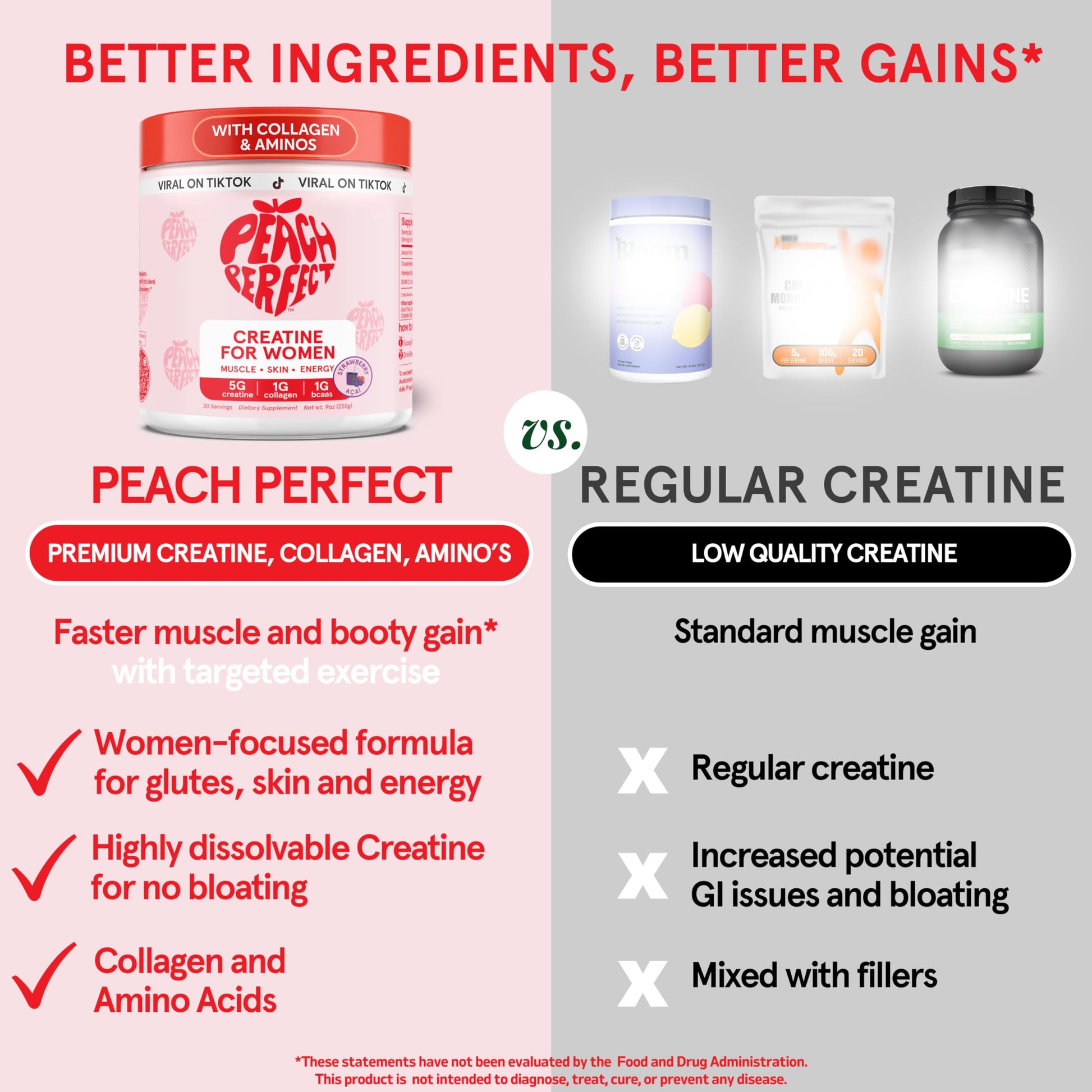 Peach Perfect Creatine Blend for Women – Micronized Creatine Monohydrate with BCAA & Collagen for Glute Strength Support – Strawberry Acai – 30 Servings Peach Perfect Au supplements