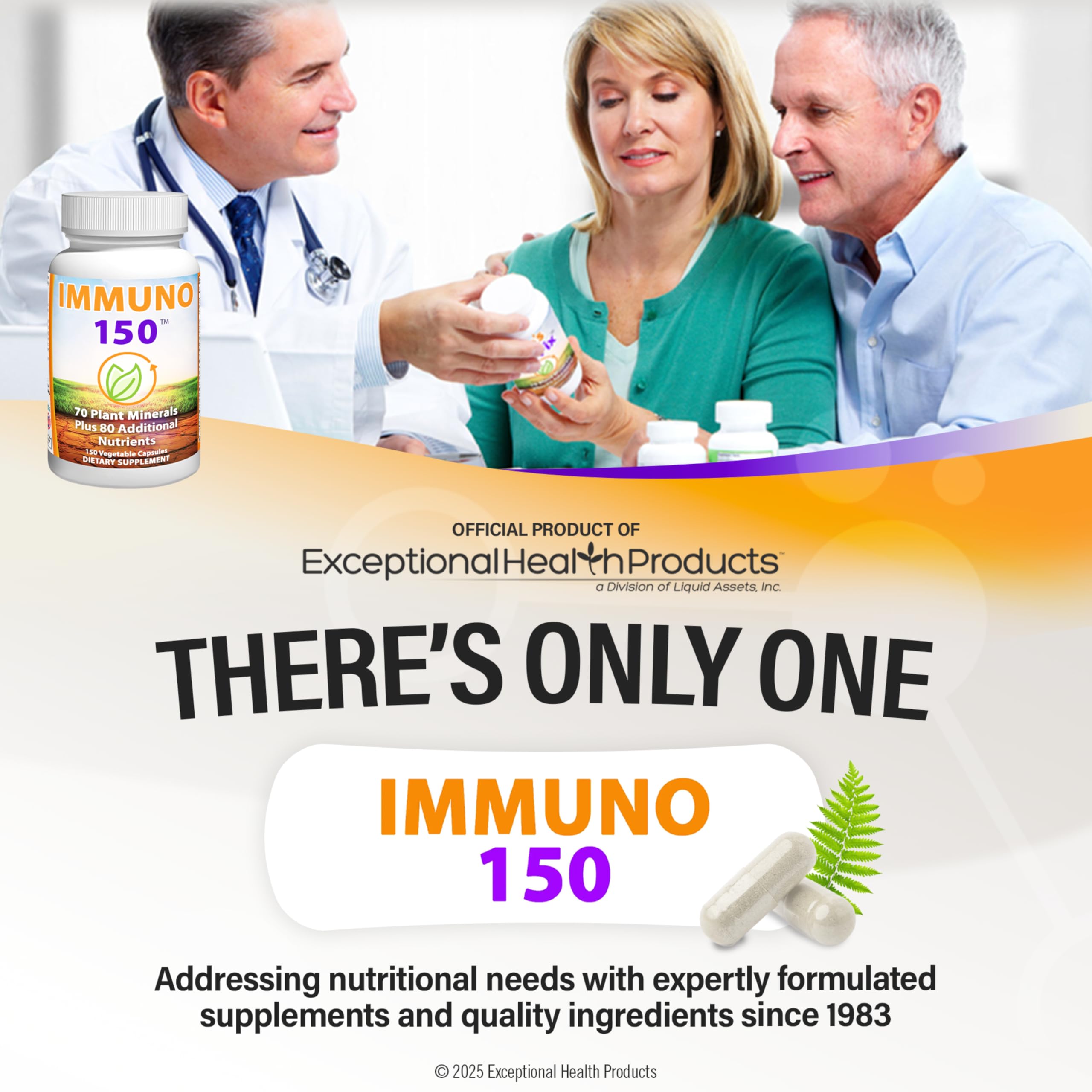 Immuno 150, Immune Support Supplement, Packed with 70 Plant Minerals, 13 Essential Vitamins and 68 Additional Nutrients-150 Vegetable Capsules- Immune Boost for All Age Groups Immuno 150 Au supplements
