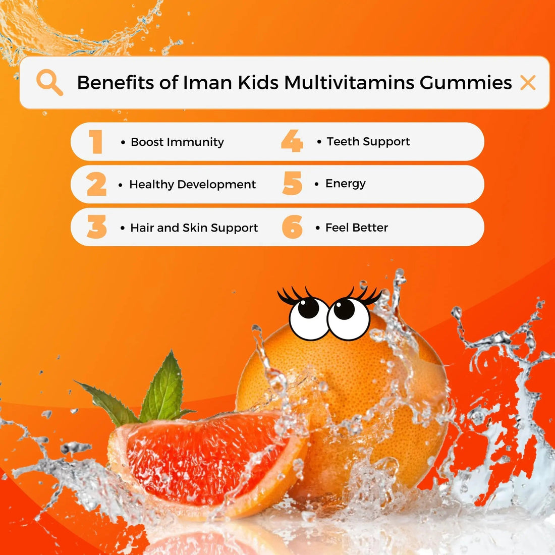 Iman Vitamins Halal Kids Multivitamin Gummies | Vitamin C, D, Zinc, A, E, B6, B12, Biotin, Folate, Inositol | Strengthen Metabolism, Bones & Immunity | Iman Vitamins uk supplements