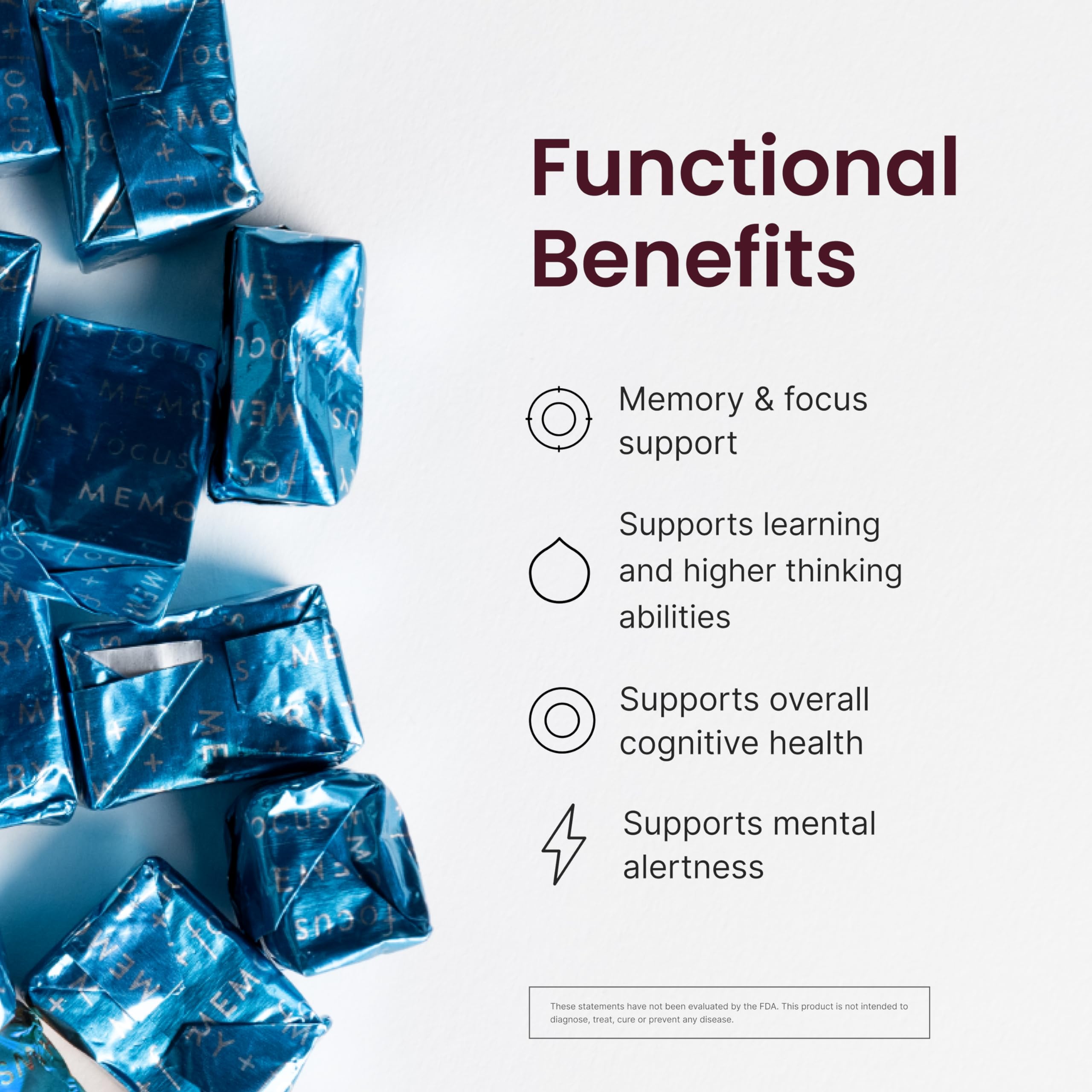 Humann Memory and Focus Chews, Brain Supplement for Mental Alertness with Beet Root Powder, Clinically Studied Nootropics, Resveratrol Plus Beet Root Powder, Blueberry Pomegranate Flavor, 30 Count Humann Au supplements