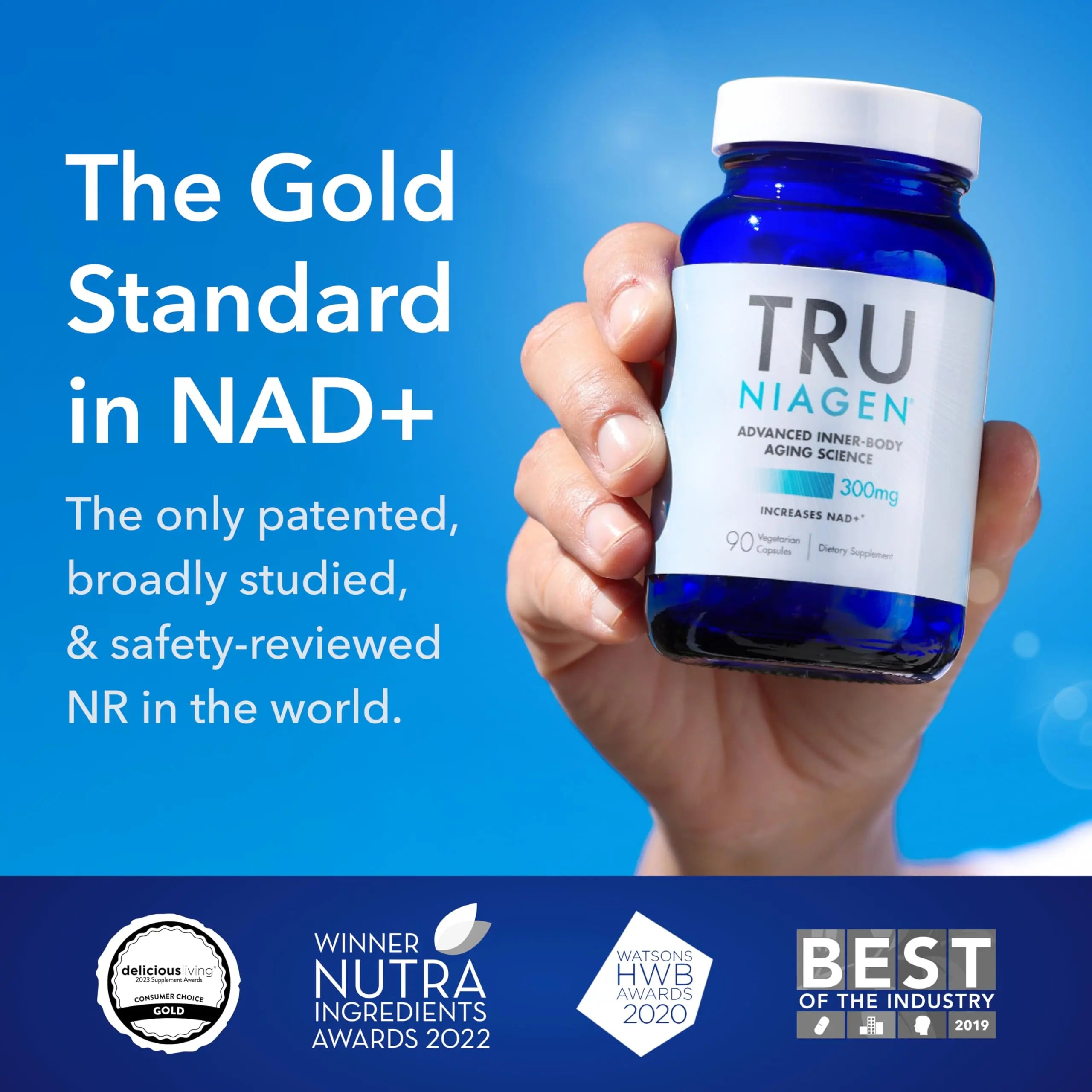 TRU NIAGEN Patented NAD Supplement for Brain Function, Anti Aging & Cell Regeneration, 300mg Niagen, 90 Servings | Supports Cellular Energy, Muscle | Nicotinamide Riboside (NR) Take 1 Daily | 1 Bottle TRU NIAGEN Au supplements