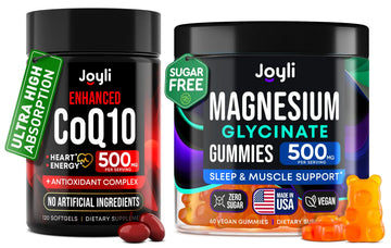 CoQ10 500mg + Magnesium Glycinate Gummies Bundle – High Absorption Coenzyme Q10 120 Softgels & 60 Sugar-Free Sleep Gummies – Heart, Energy & Mood Support – Enhanced Formula, USA Made JOYLI Nutrition Au supplements