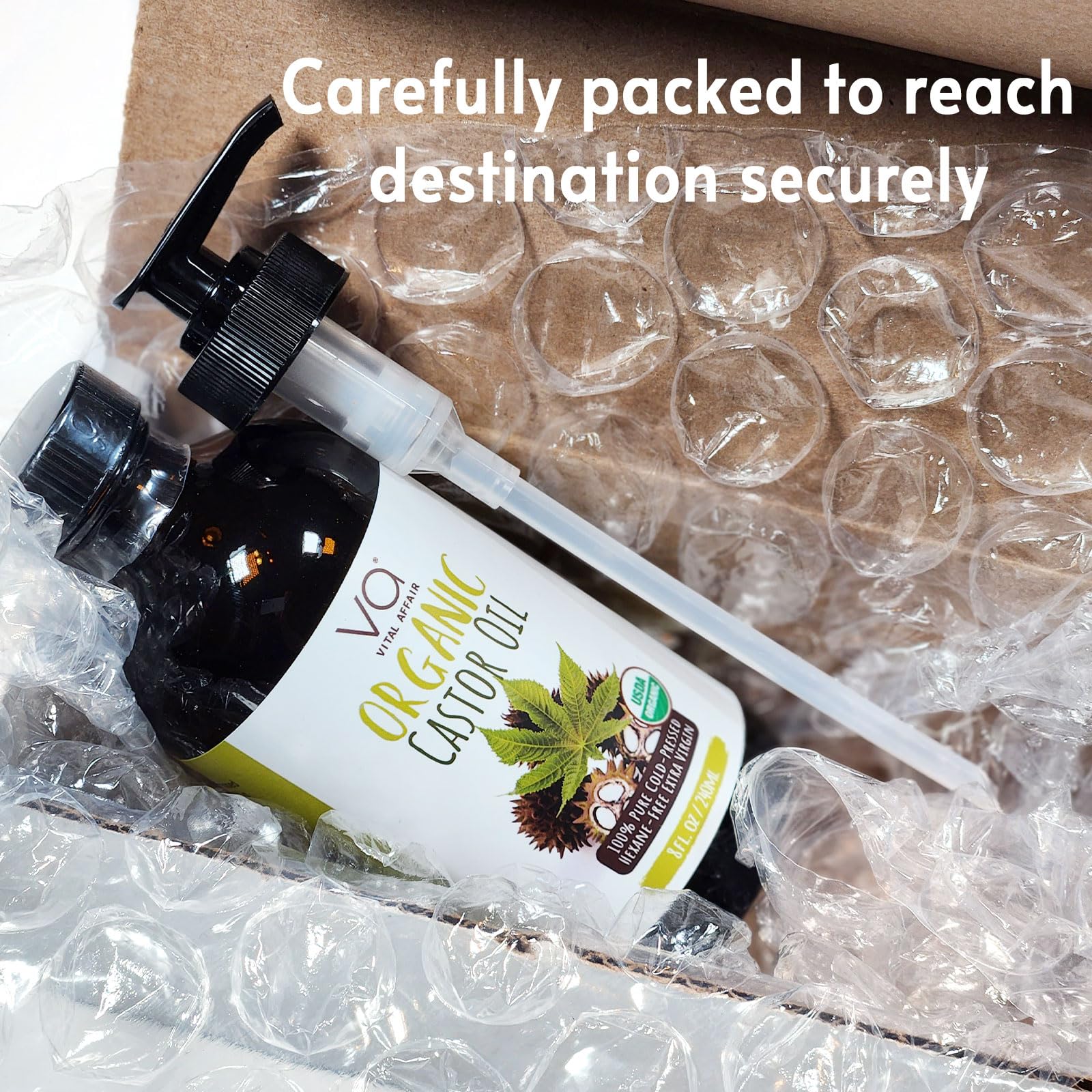 VITAL AFFAIR Castor Oil Organic Cold Pressed Unrefined Glass Bottle- USDA Certified Organic Castor Oil VITAL AFFAIR Au supplements