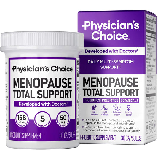 Physician's CHOICE Menopause Probiotic Supplement for Women - Supports Hormone Balance, Hot Flashes, Night Sweats, Weight Management, Bloating & Gut Health - with Black Cohosh, Resveratrol+ - 30ct Physician's CHOICEAU supplements
