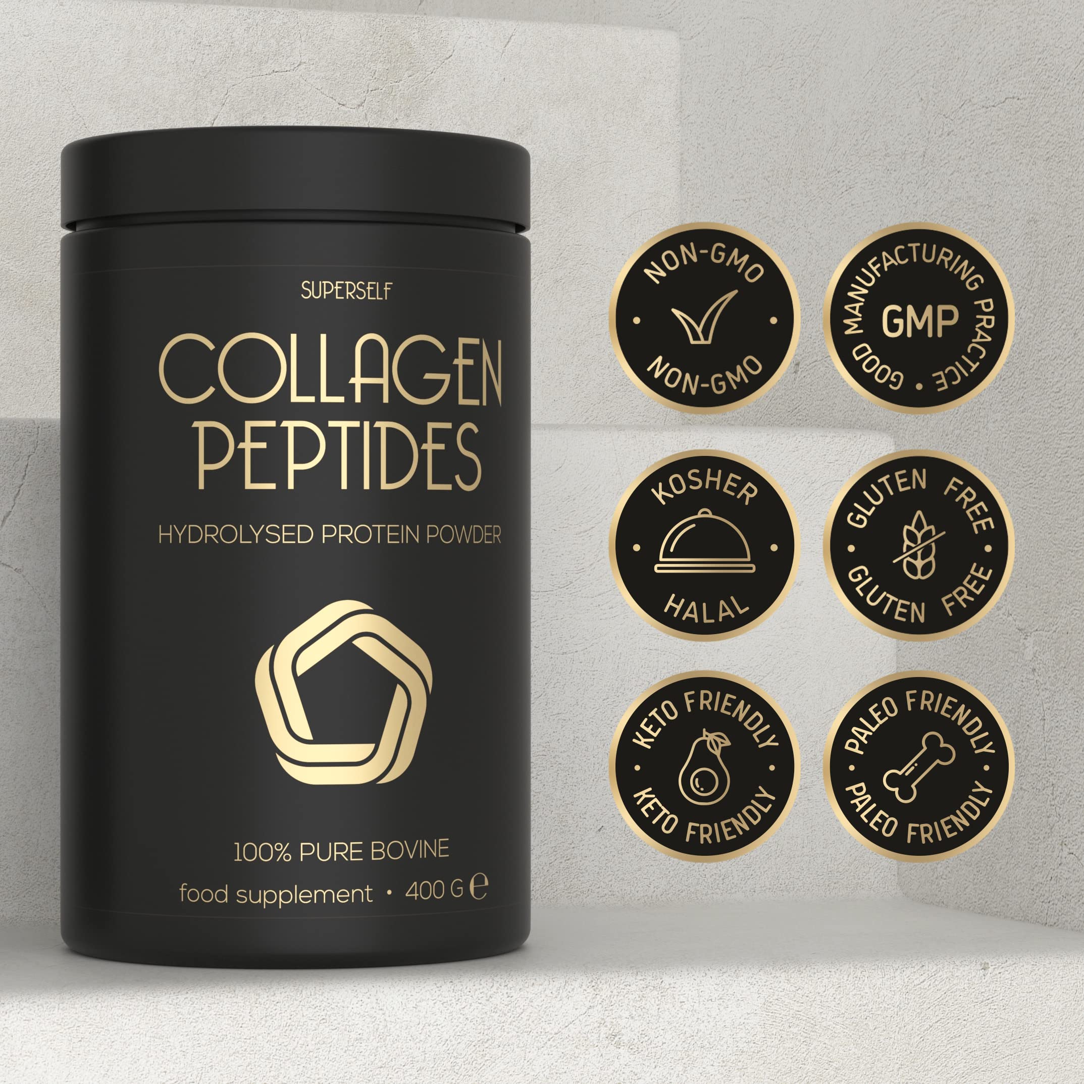 Premium Collagen Powder - Collagen Supplements for Women & Men - Pure Bovine Collagen Peptides 400g SuperSelf Au supplements