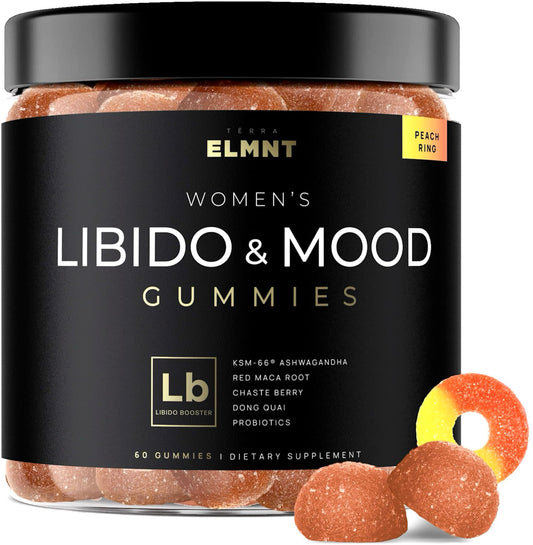 4,050mg Libido Booster for Women KSM-66 Ashwagandha Gummies w. 30x Strength Red Maca Root - Strongest Female Libido Mood Booster + Hormone Balance TERRA ELMNTUS supplements